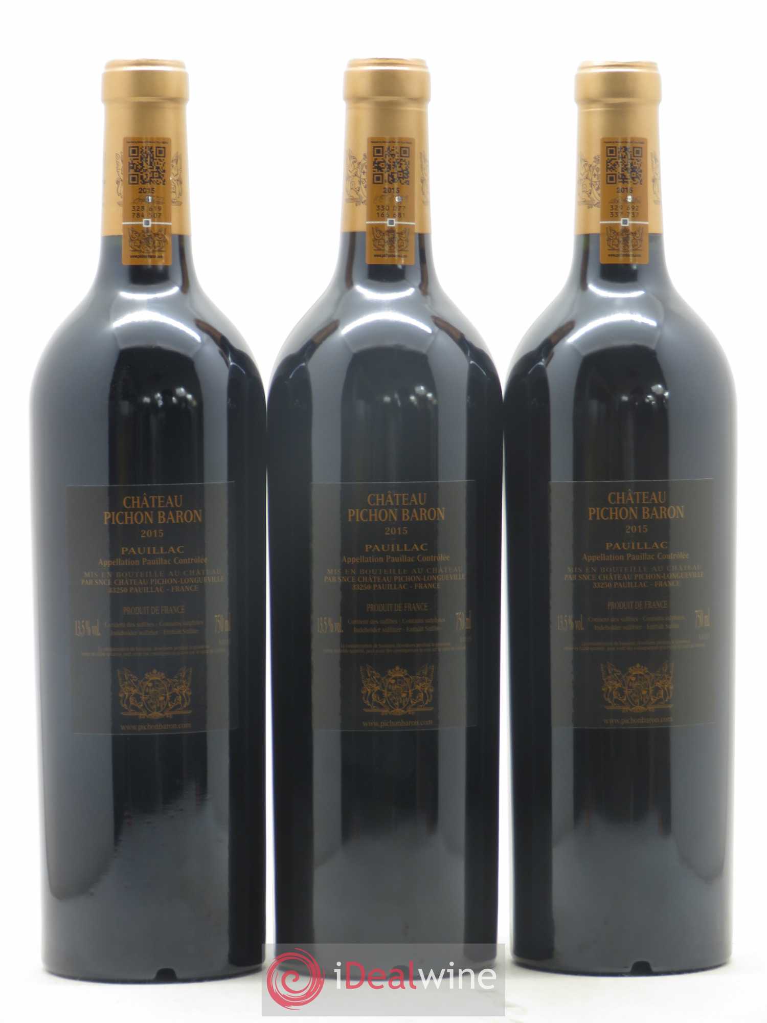 Pichon Longueville Baron 2ème Grand Cru Classé 2015 - Lot de 3 bouteilles - 1