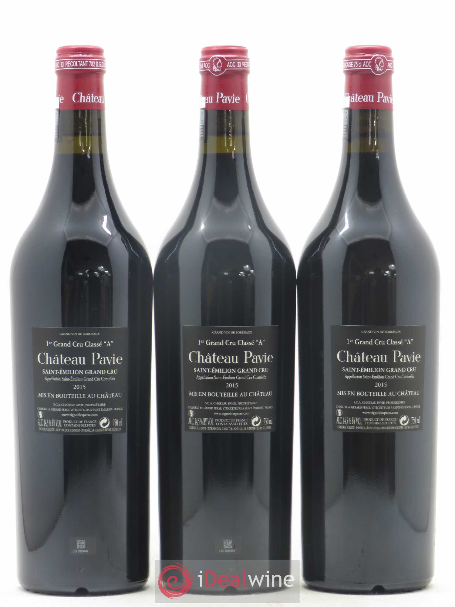 Château Pavie 1er Grand Cru Classé A 2015 - Lot de 3 bouteilles - 1