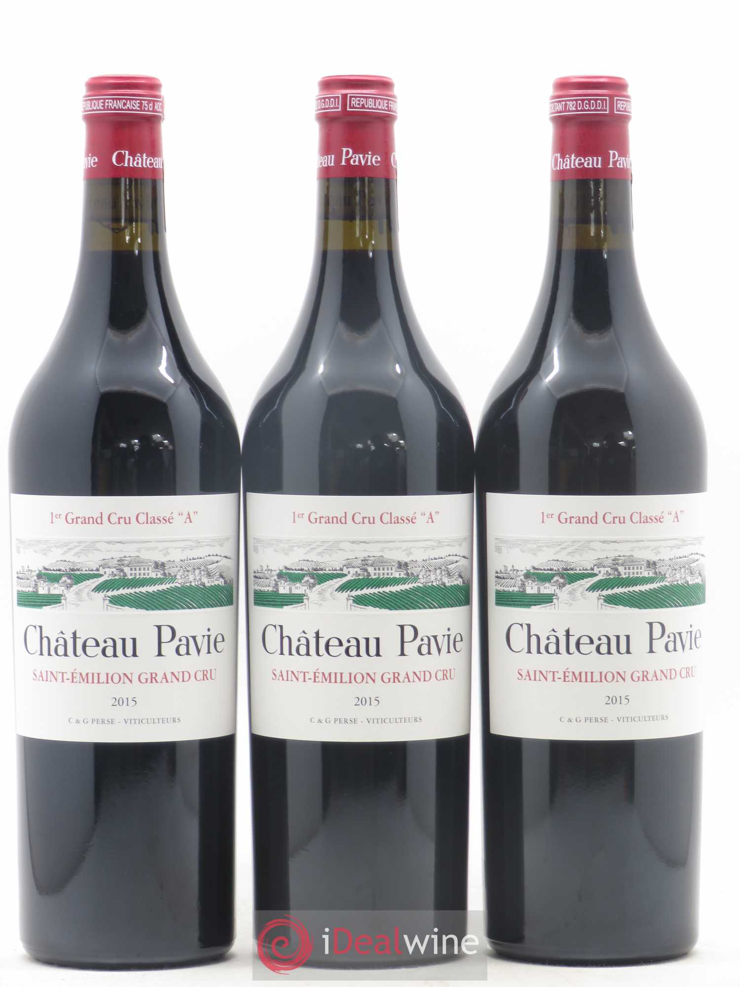 Château Pavie 1er Grand Cru Classé A 2015 - Lot de 3 bouteilles - 0