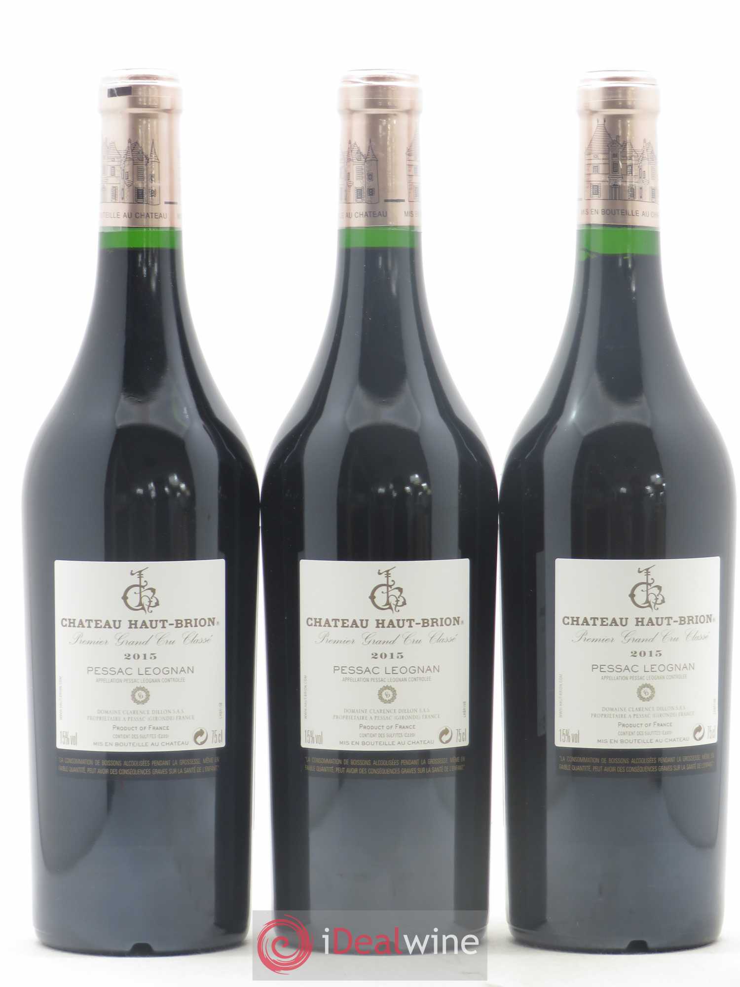 Château Haut Brion 1er Grand Cru Classé 2015 - Lot de 3 bouteilles - 1