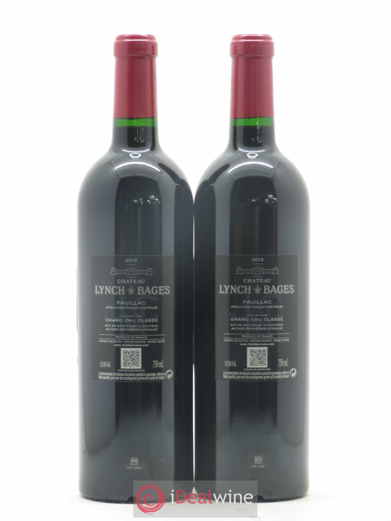 Château Lynch Bages 5ème Grand Cru Classé 2015 - Lot de 2 bouteilles - 1
