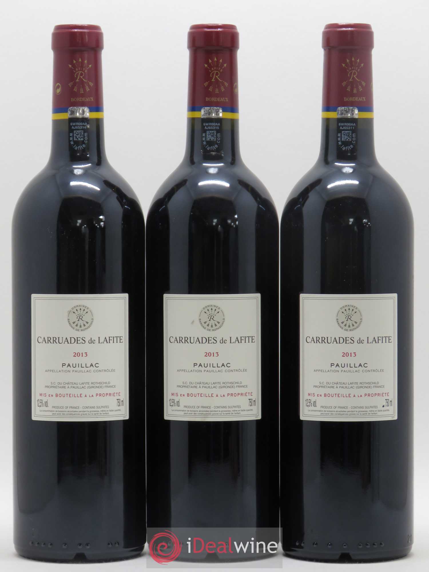 Carruades de Lafite Rothschild Second Vin 2013 - Lot de 3 bouteilles - 1