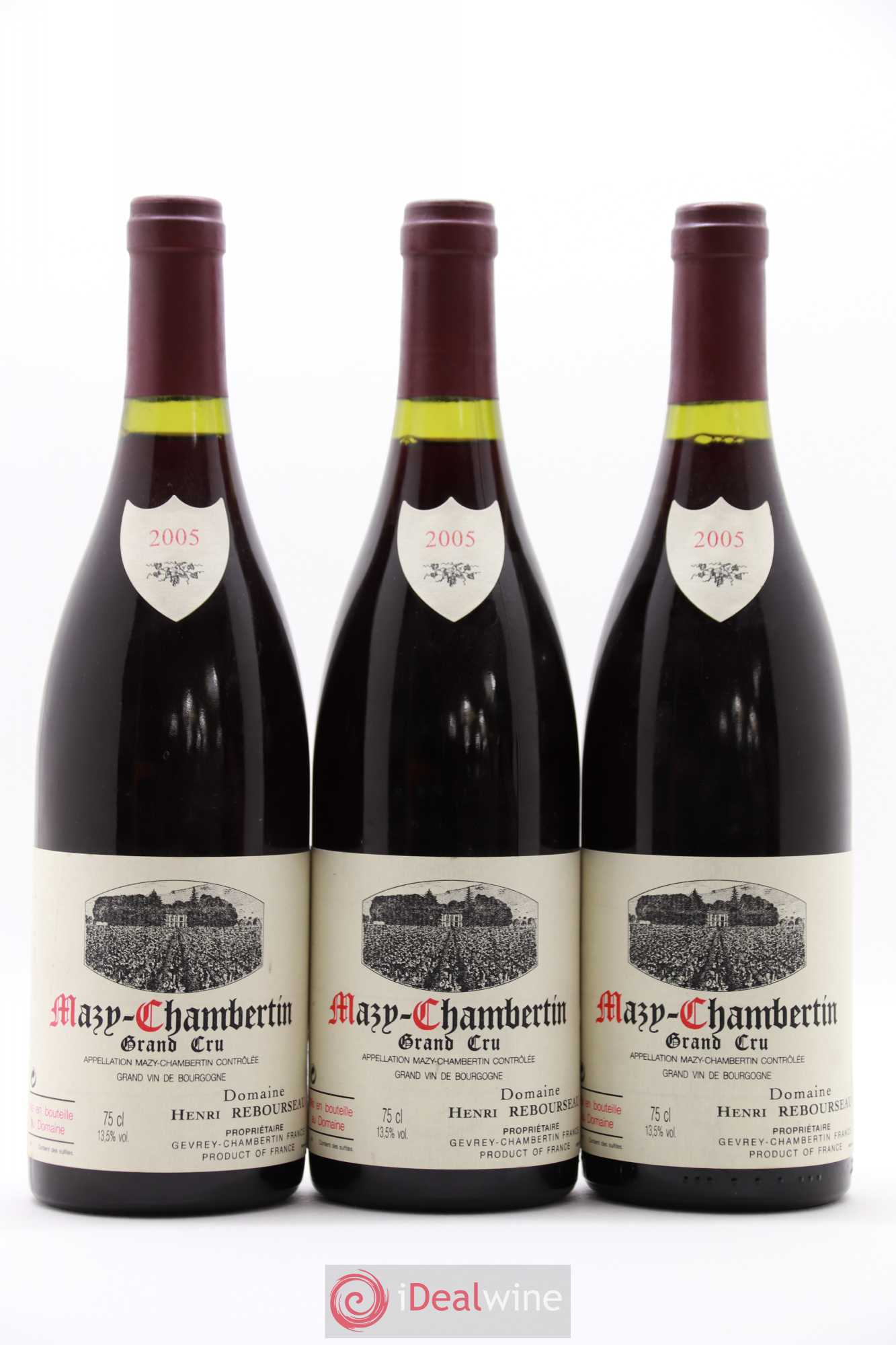 Mazis-Chambertin Grand Cru Henri Rebourseau 2005 - Lot de 3 bouteilles - 0