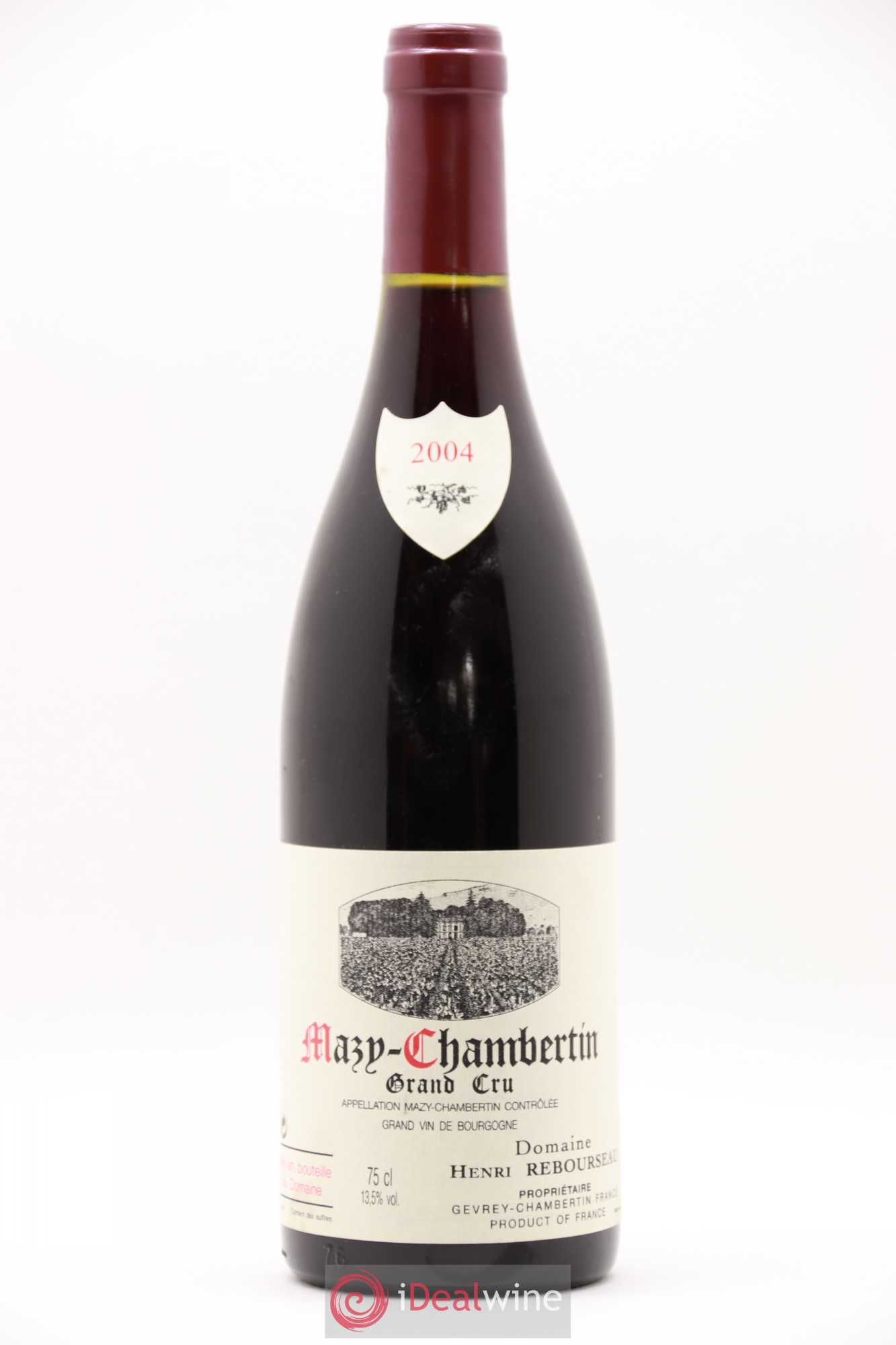 Mazis-Chambertin Grand Cru Henri Rebourseau 2004 - Lot de 1 bouteille - 0