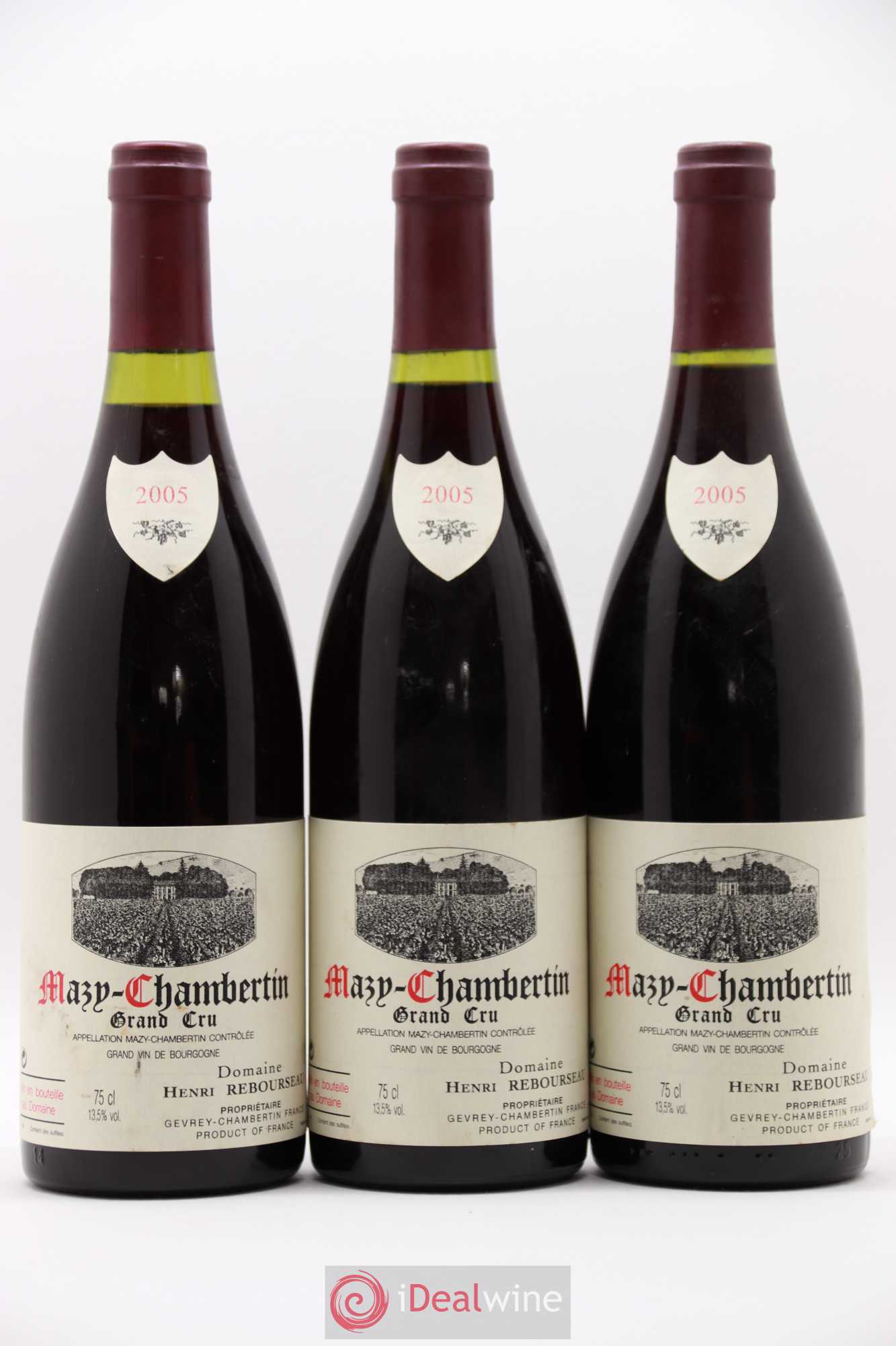 Mazis-Chambertin Grand Cru Henri Rebourseau 2005 - Lot de 3 bouteilles - 0