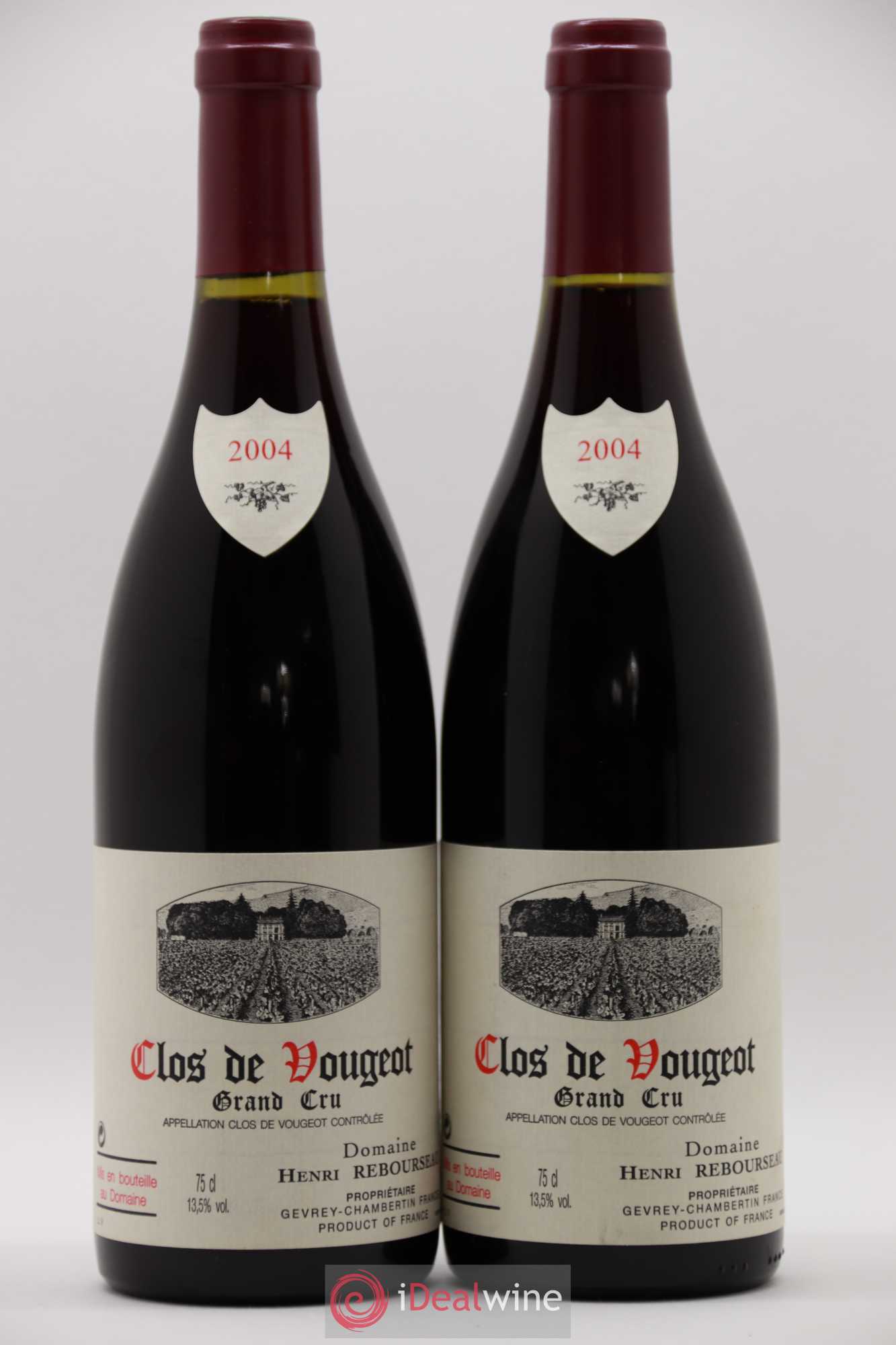 Clos de Vougeot Grand Cru Henri Rebourseau (Domaine) 2004 - Lot de 2 bouteilles - 0