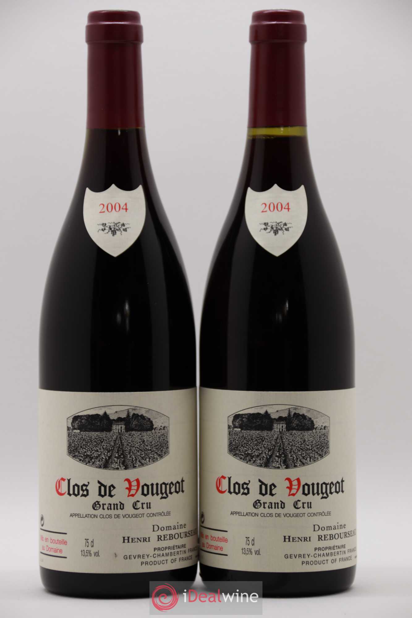Clos de Vougeot Grand Cru Henri Rebourseau (Domaine) 2004 - Lot de 2 bouteilles - 0