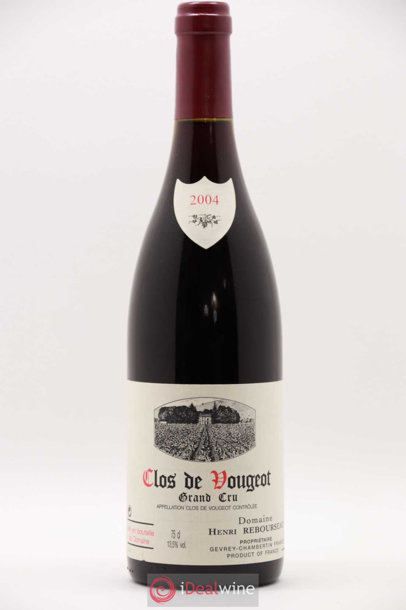 Clos de Vougeot Grand Cru Henri Rebourseau (Domaine) 2004 - Lot de 1 bouteille - 0