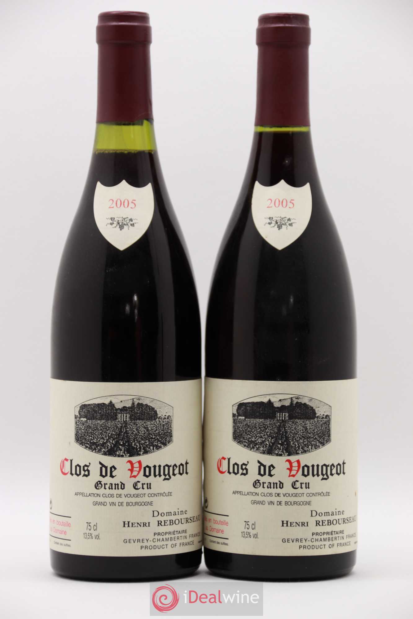Clos de Vougeot Grand Cru Henri Rebourseau (Domaine) 2005 - Lot de 2 bouteilles - 0