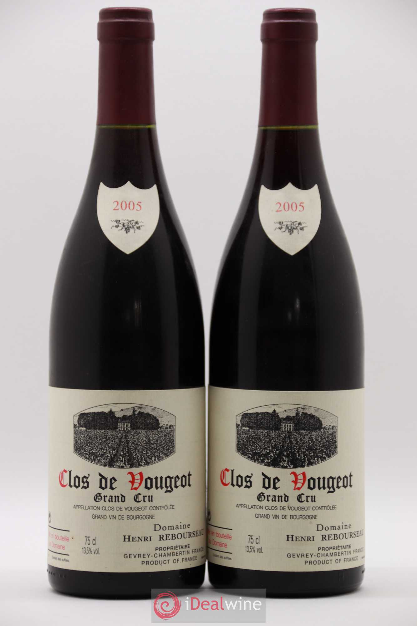 Clos de Vougeot Grand Cru Henri Rebourseau (Domaine) 2005 - Lot de 2 bouteilles - 0
