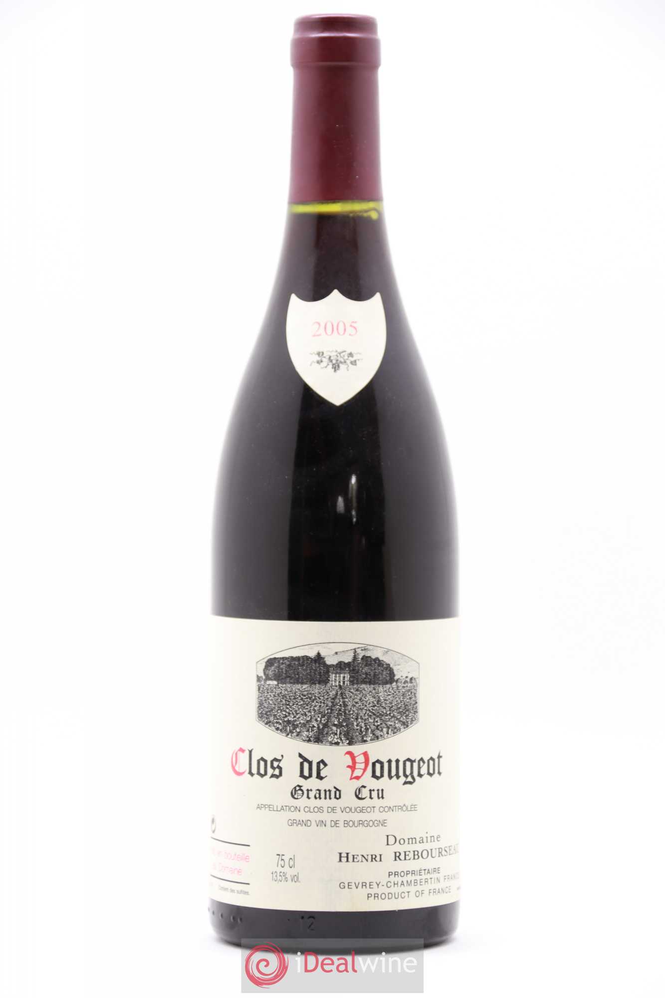 Clos de Vougeot Grand Cru Henri Rebourseau (Domaine) 2005 - Lot de 1 bouteille - 0