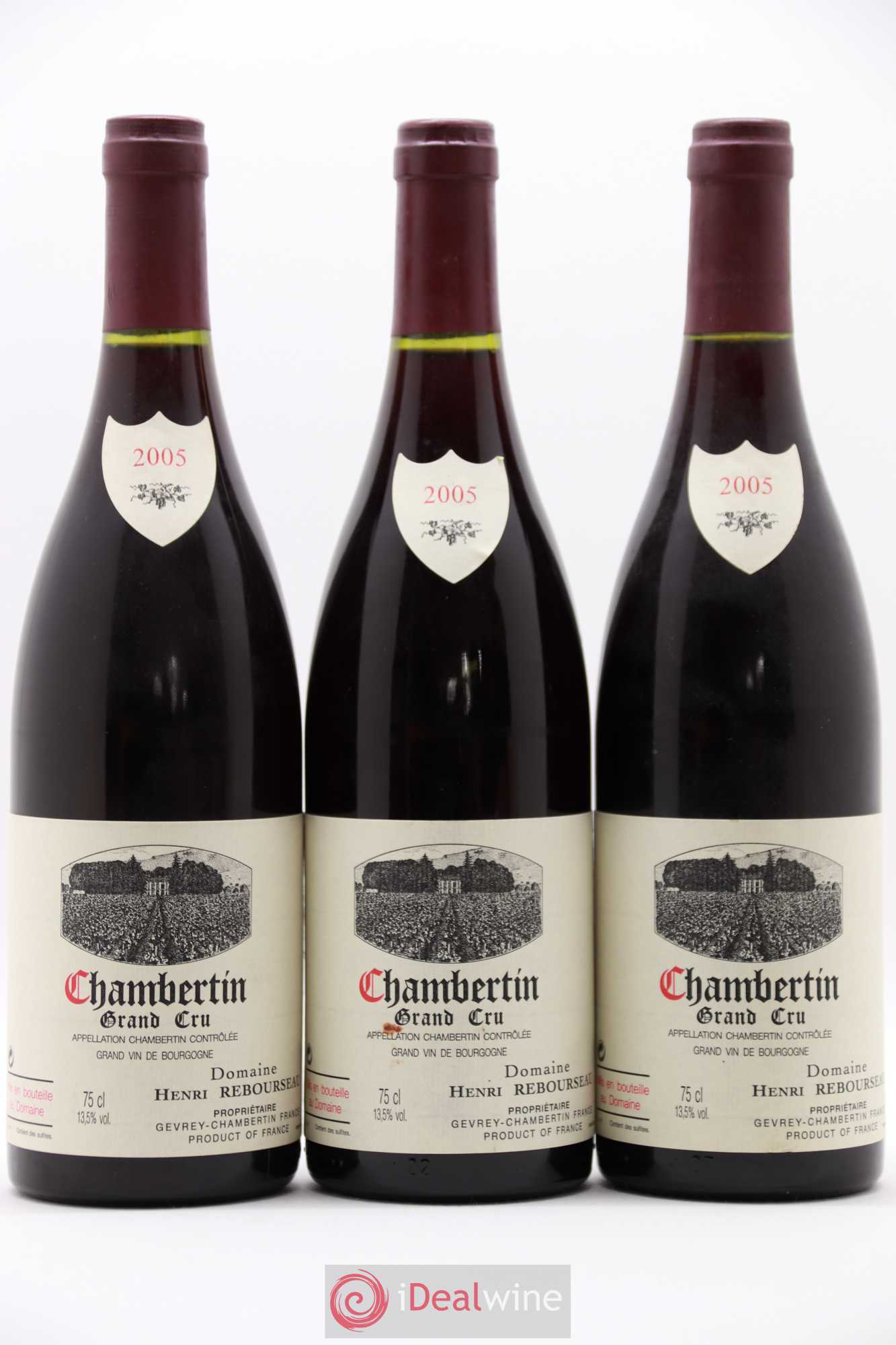 Chambertin Grand Cru Henri Rebourseau 2005 - Lot de 3 bouteilles - 0