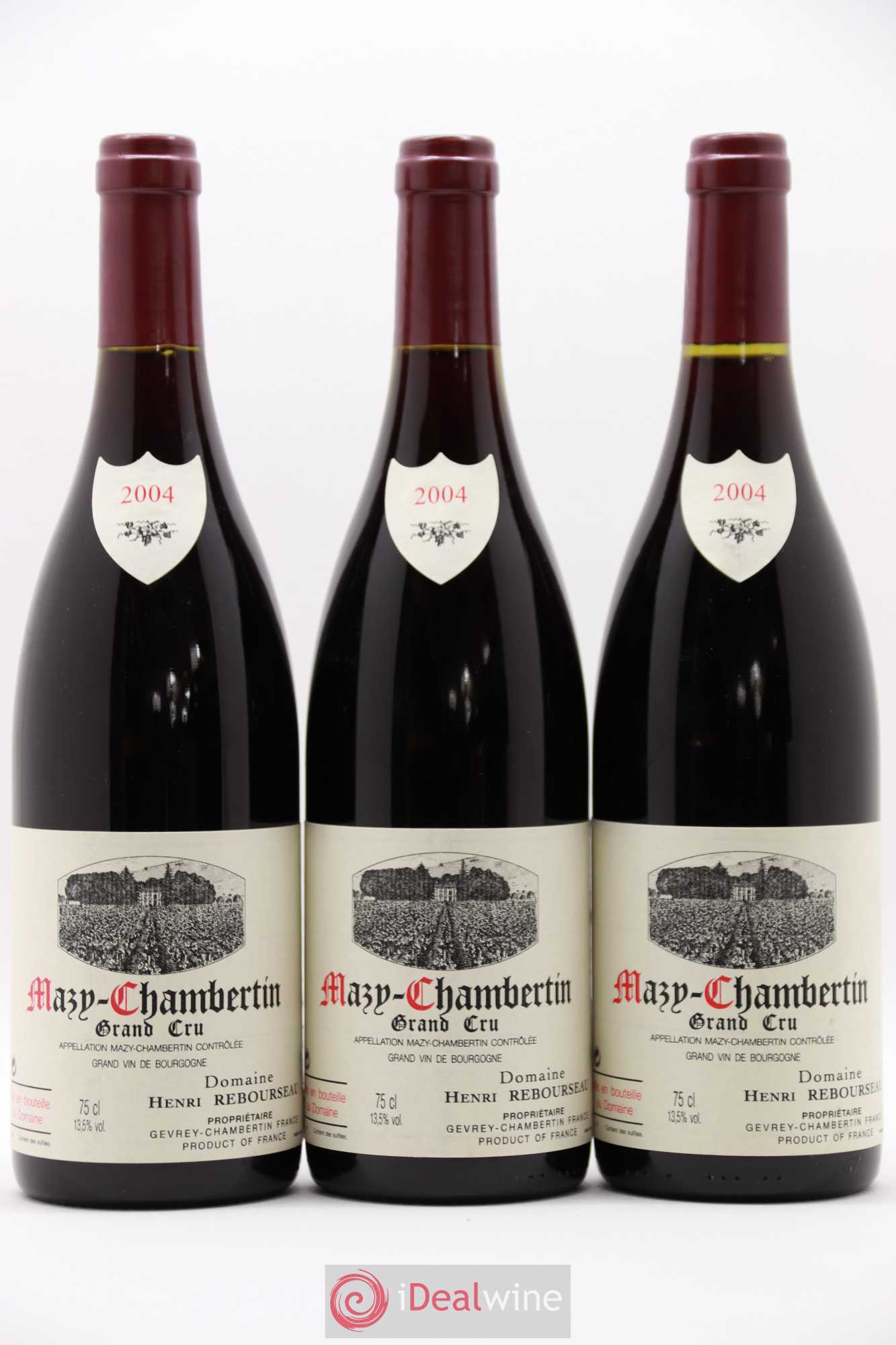 Mazis-Chambertin Grand Cru Henri Rebourseau 2004 - Lot de 3 bouteilles - 0