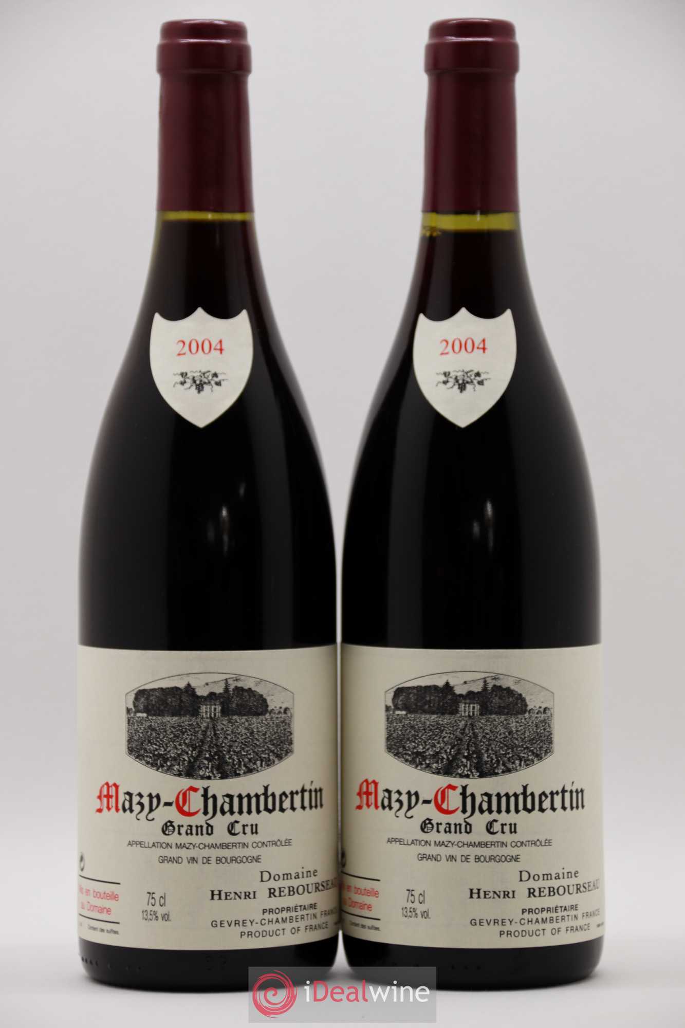 Mazis-Chambertin Grand Cru Henri Rebourseau 2004 - Lot de 2 bouteilles - 0