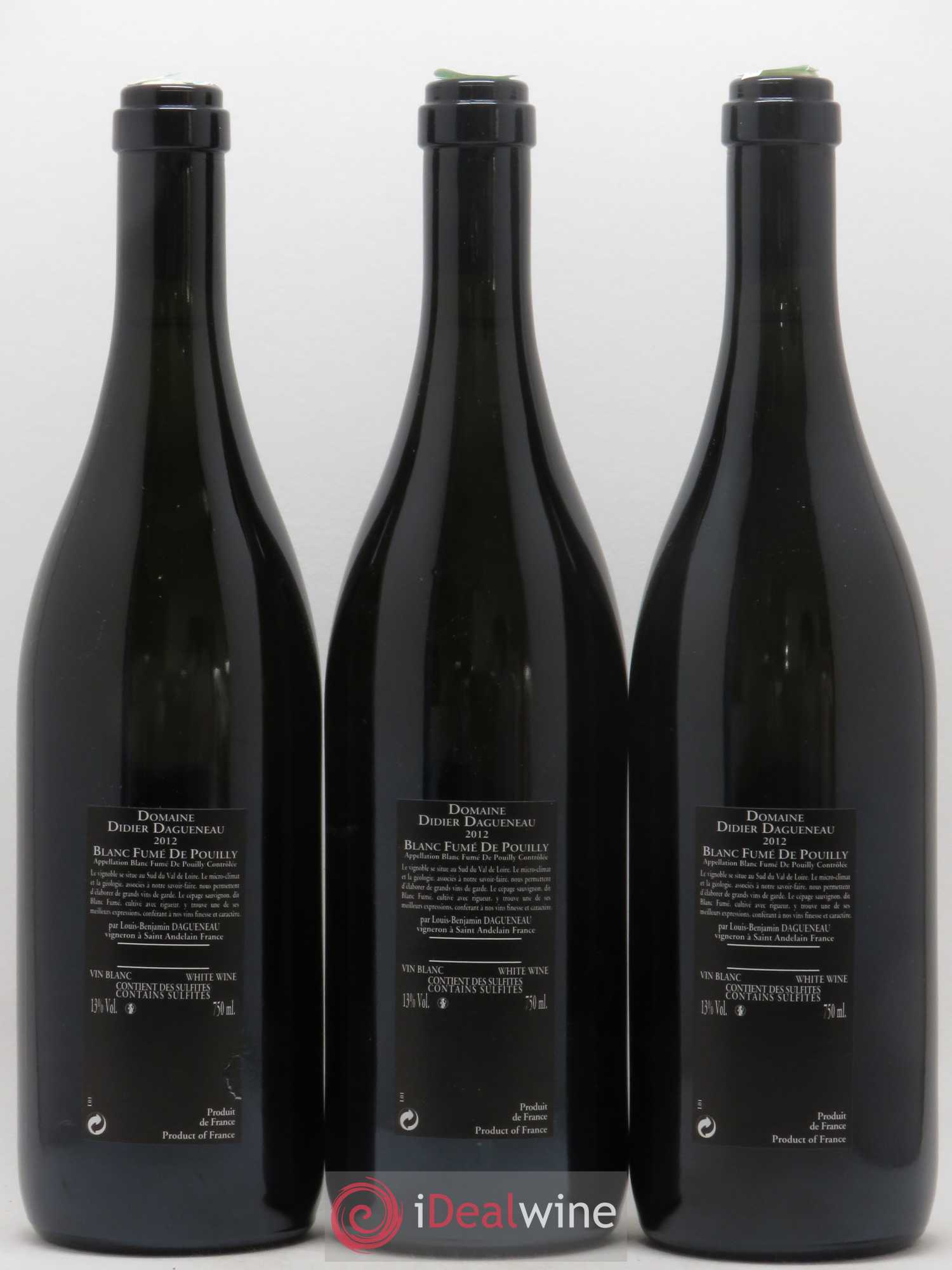 Vin de France (anciennement Pouilly-Fumé) Silex Dagueneau (Domaine Didier - Louis-Benjamin) 2012 - Lot de 3 bouteilles - 1