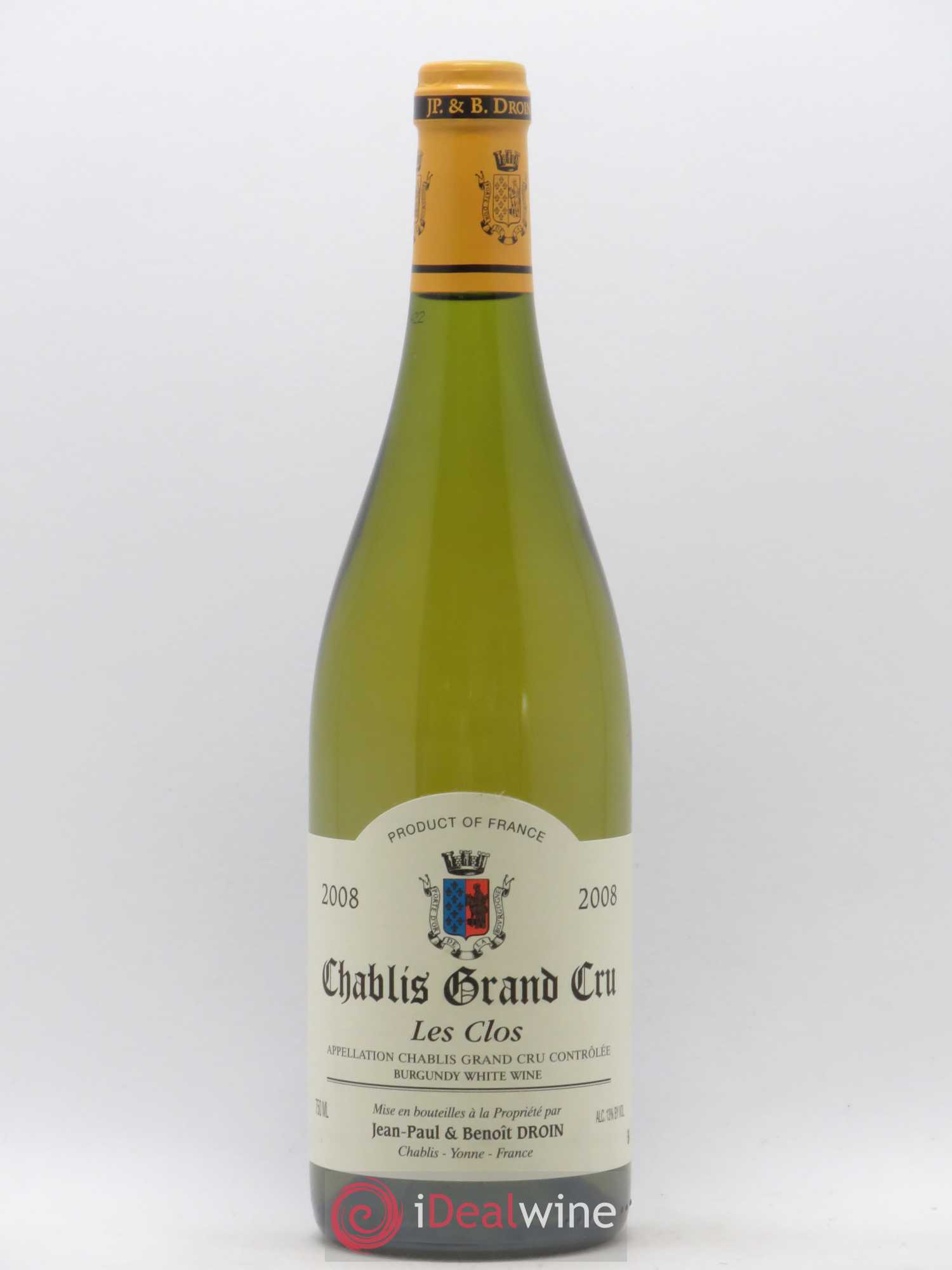 Chablis Grand Cru Les Clos Jean-Paul & Benoît Droin (Domaine) 2008 - Lot de 1 bouteille - 0
