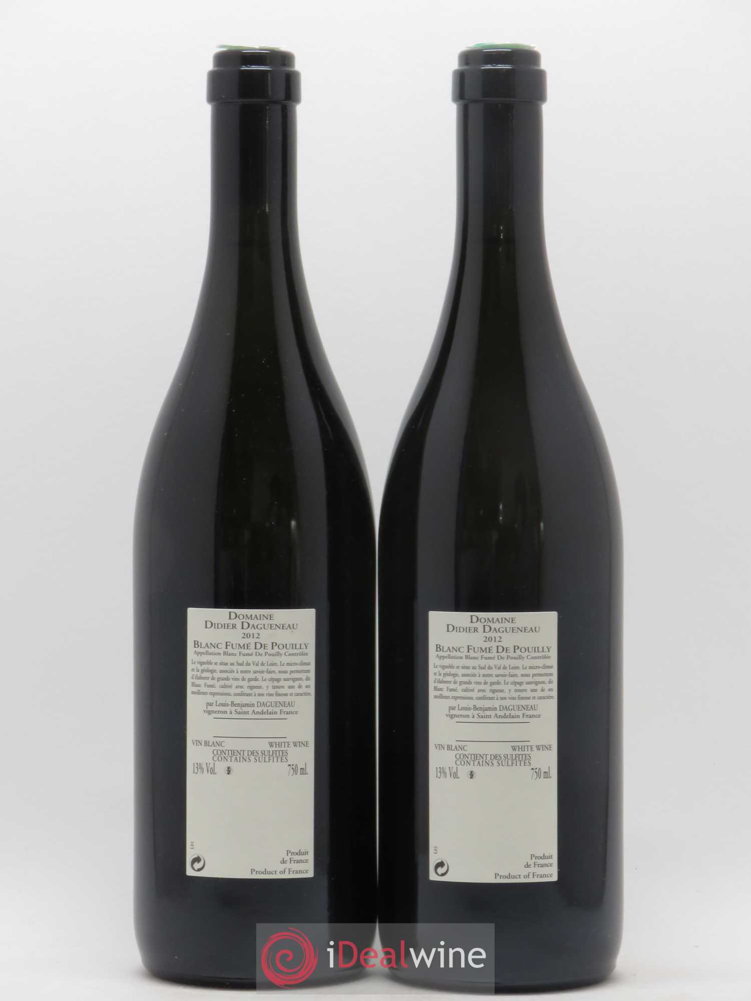 Vin de France (anciennement Pouilly-Fumé) Buisson Renard Dagueneau (Domaine Didier - Louis-Benjamin) 2012 - Lot de 2 bouteilles - 1