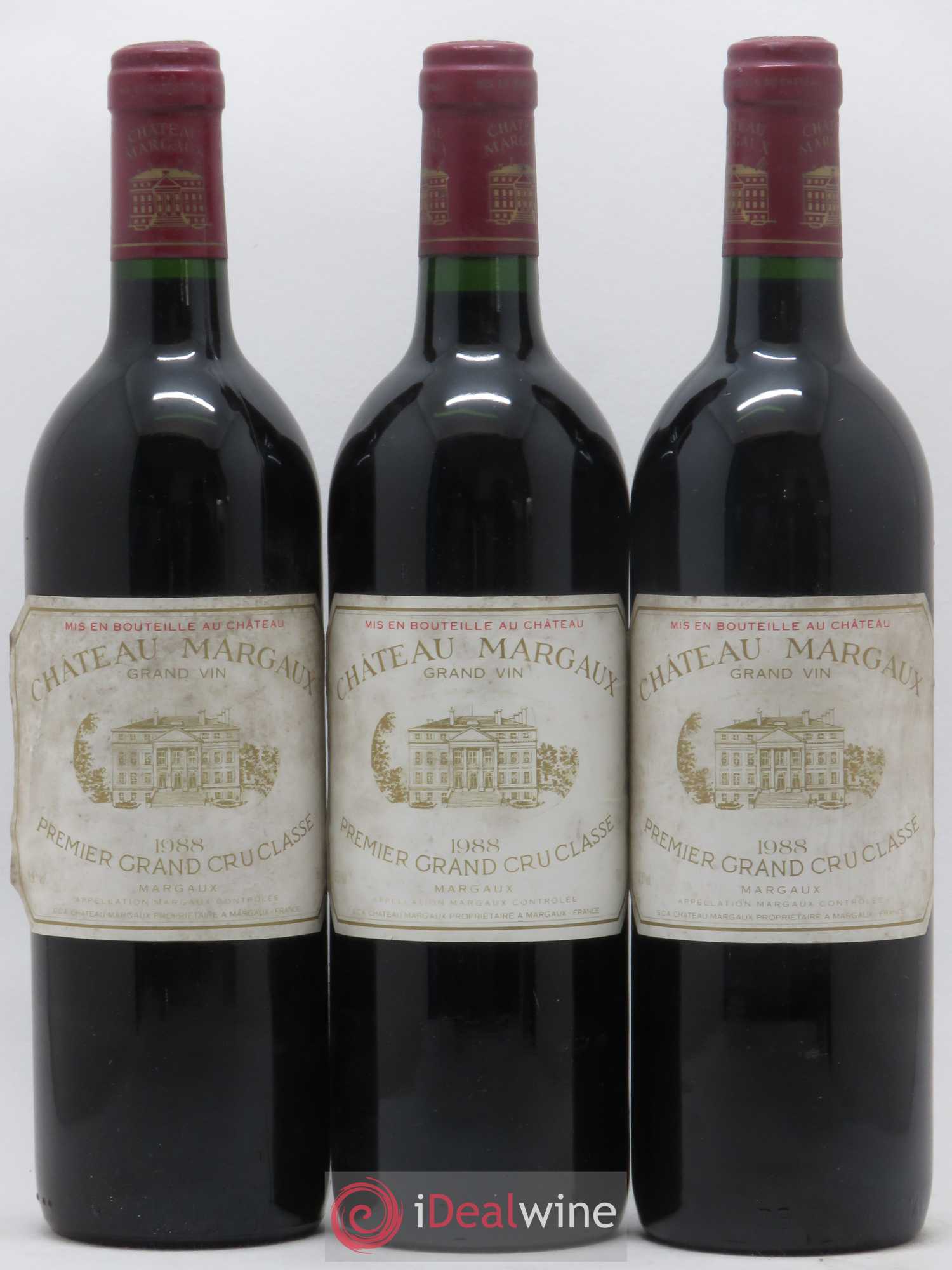 Château Margaux 1er Grand Cru Classé 1988 - Lot de 3 bouteilles - 0