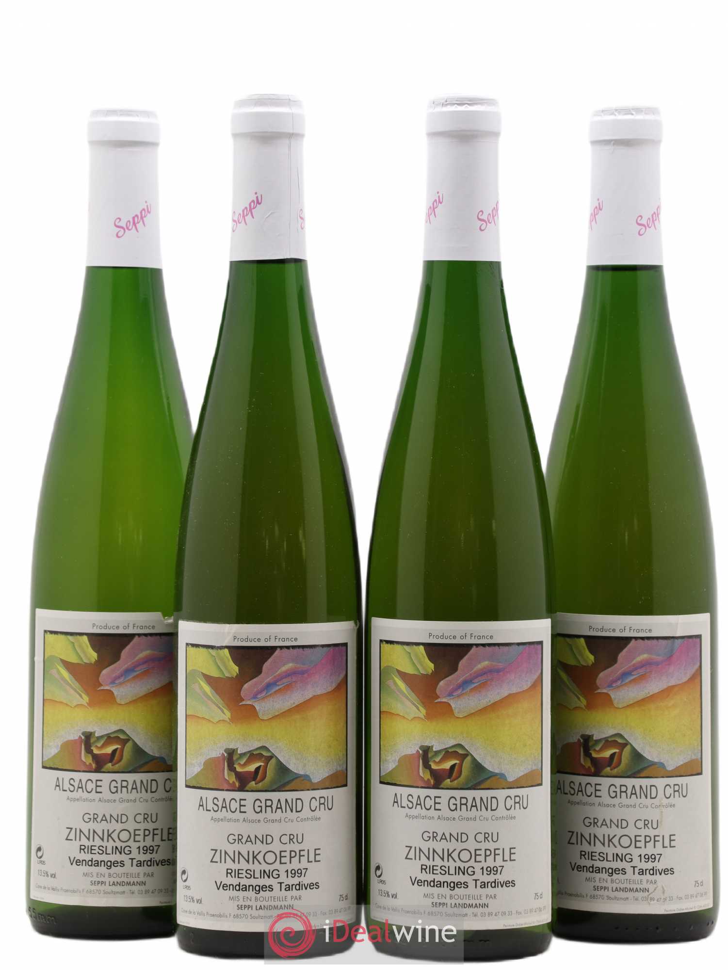Riesling Vendanges Tardives Zinnkoepfle Seppi Landmann (sans prix de réserve) 1997 - Lotto di 4 bottiglie - 0