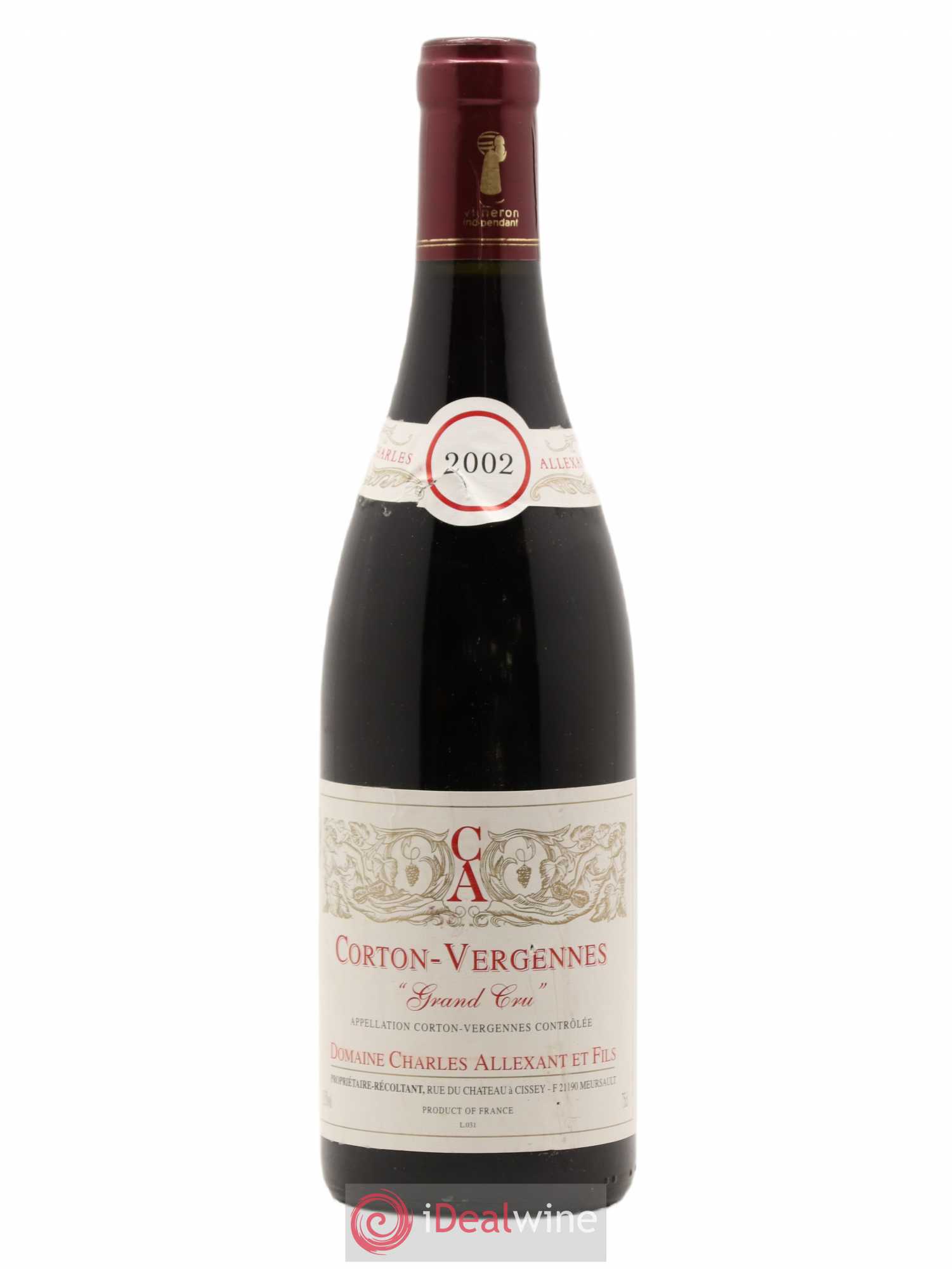 Corton Grand Cru Vergennes Domaine Charles Allexant et Fils 2002 - Posten von 1 Flasche - 0