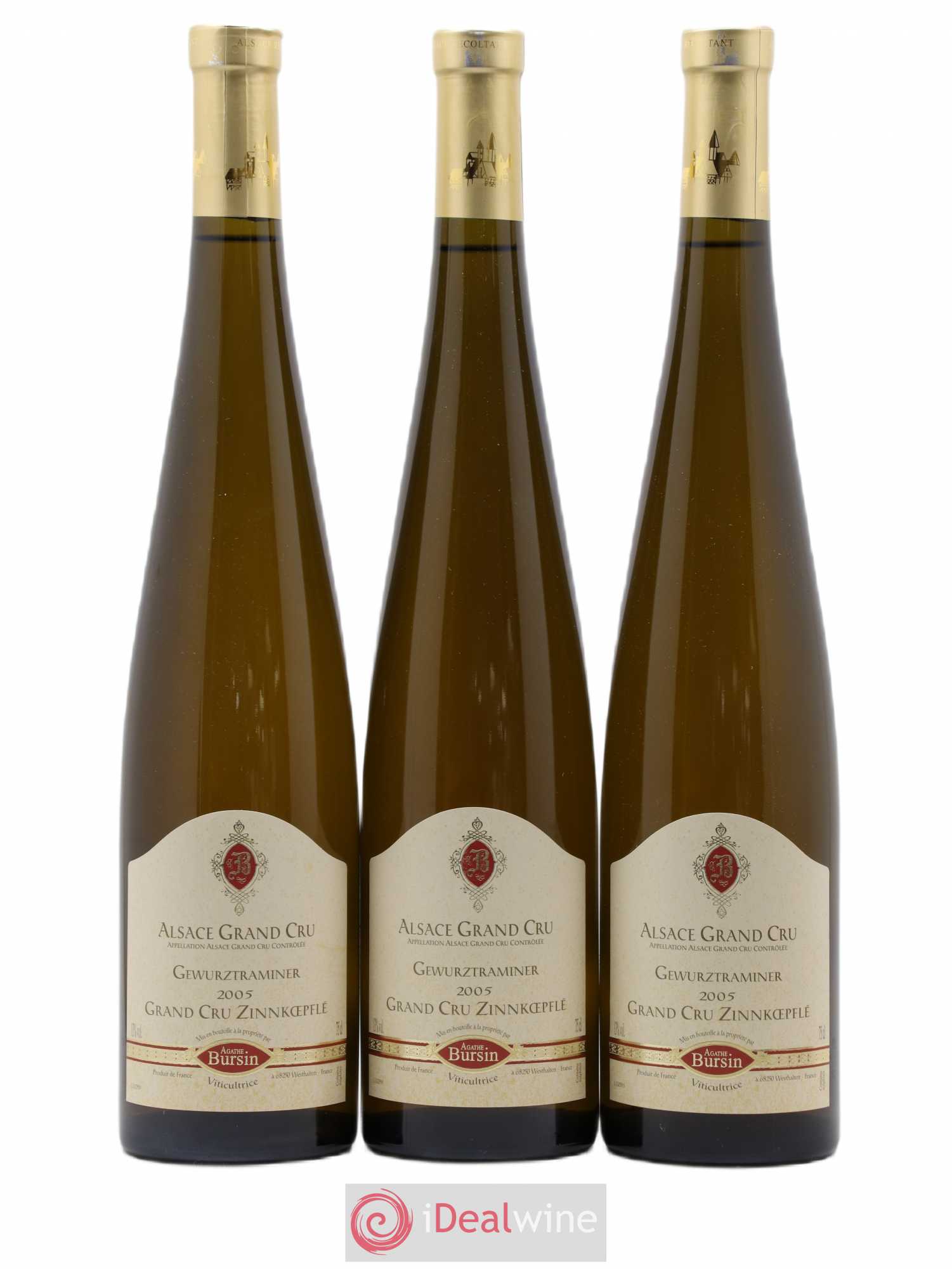 Alsace Gewurztraminer Grand Cru Zinnkoepflé Agathe Bursin (sans prix de réserve) 2005 - Lot de 3 bouteilles - 0