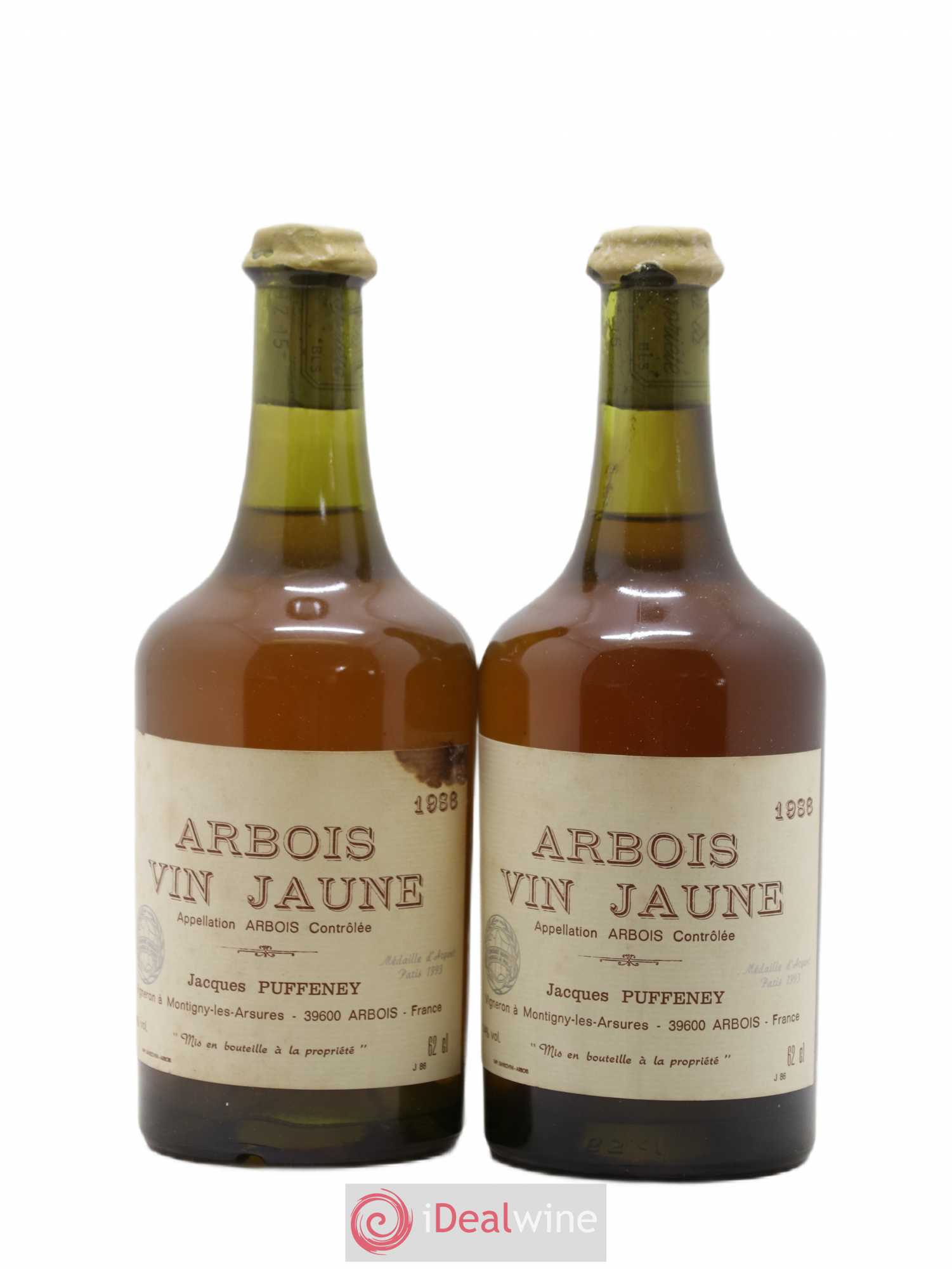 Arbois Vin Jaune Jacques Puffeney 1986 - Lot de 2 bouteilles - 0