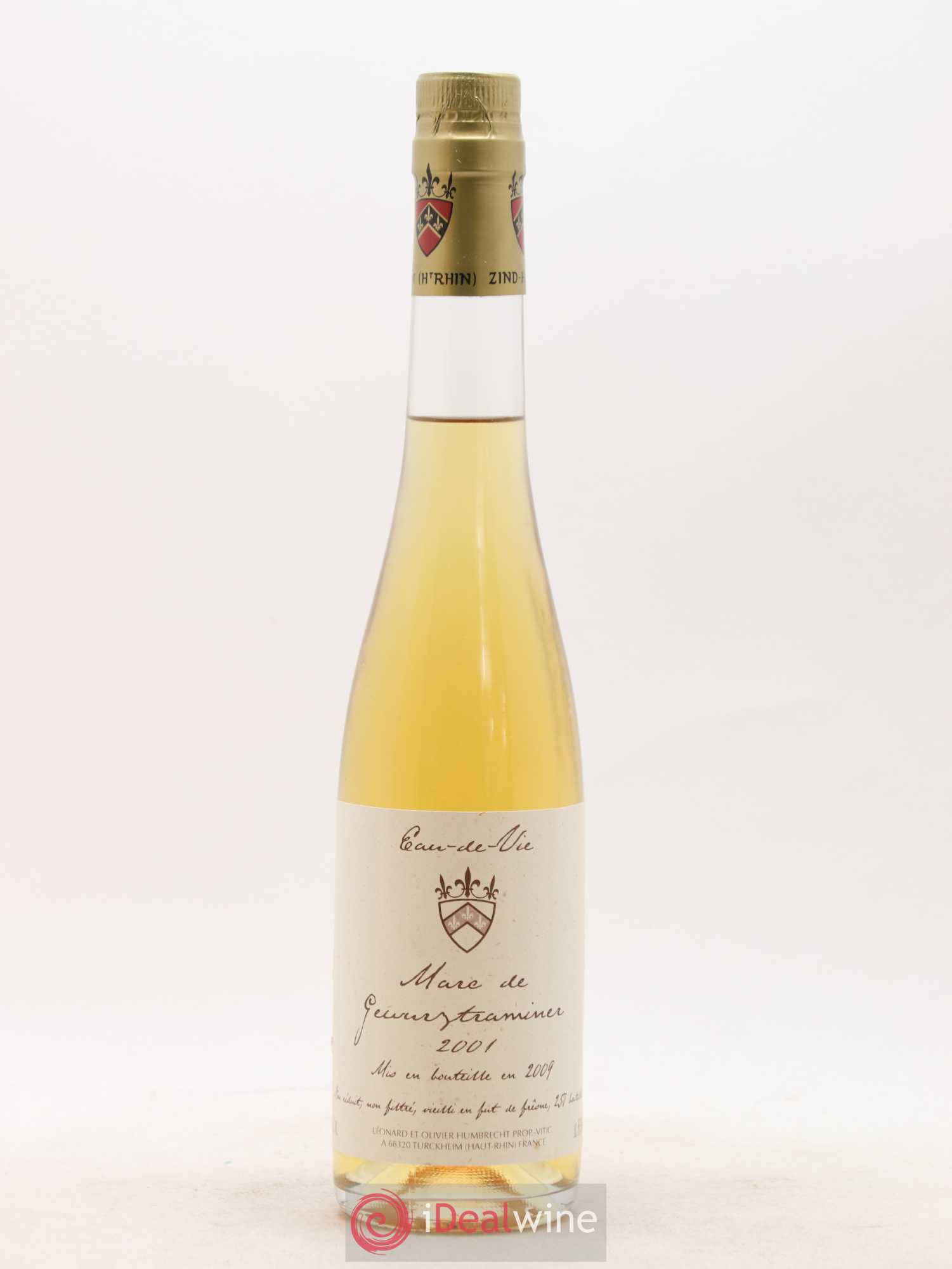 Alcool Eau de Vie Marc de Gewurztraminer Zind Humbrecht 2001 - Posten von 1 Flasche - 1