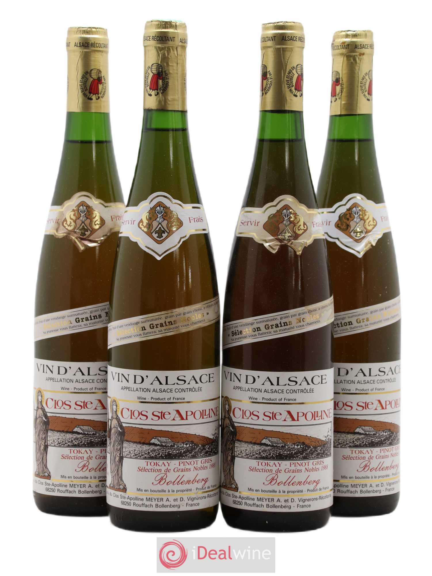 Pinot Gris (Tokay) Sélection de Grains Nobles Bollenberg Clos Ste Apolline (sans prix de réserve) 1988 - Lotto di 4 bottiglie - 0