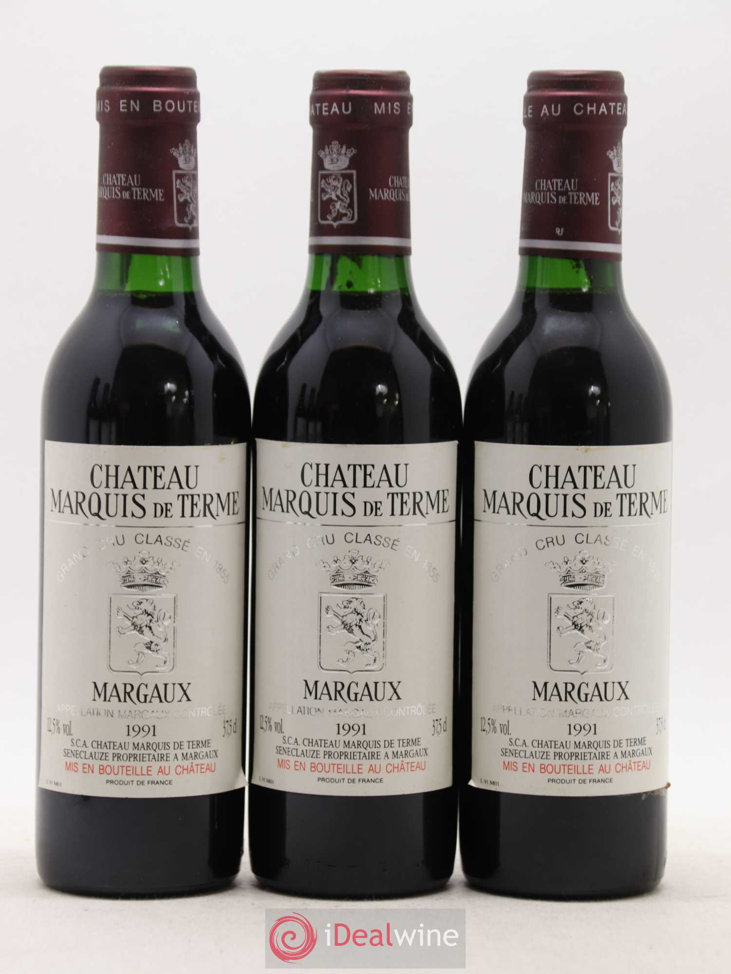 Château Marquis de Terme 4ème Grand Cru Classé (sans prix de réserve) 1991 - Lot de 6 demi bouteilles - 1