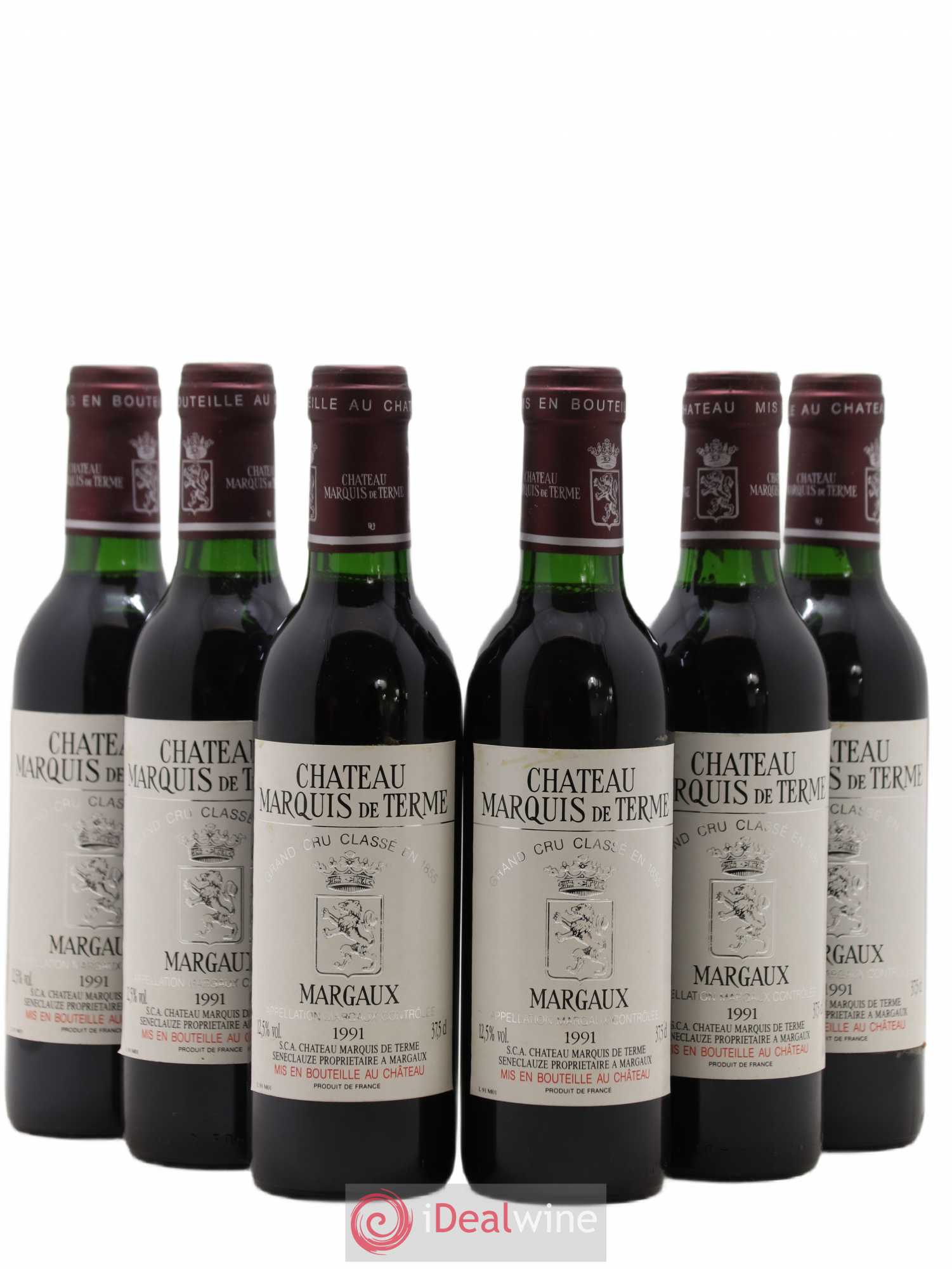 Château Marquis de Terme 4ème Grand Cru Classé (sans prix de réserve) 1991 - Lot de 6 demi bouteilles - 0