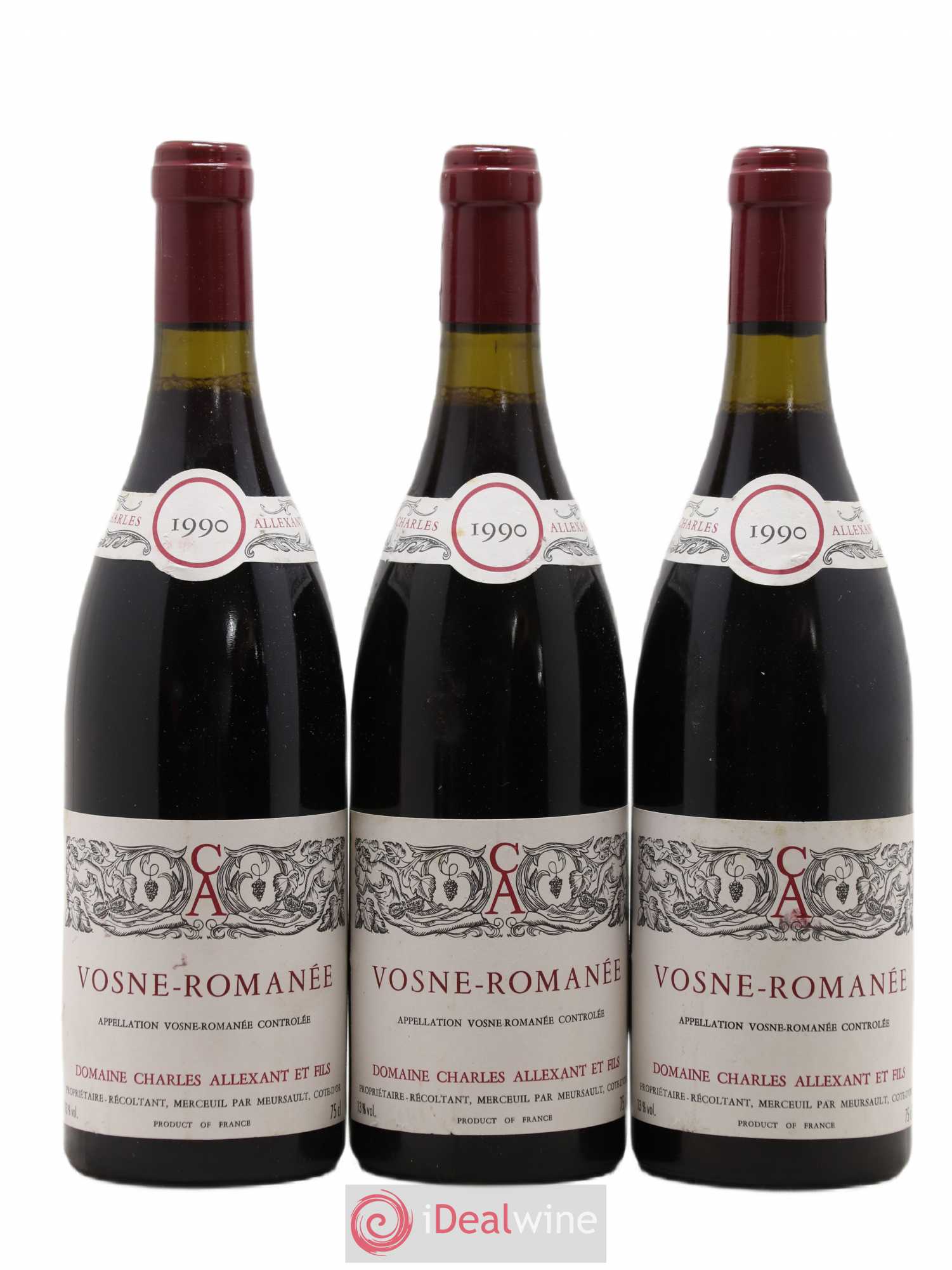 Vosne-Romanée Domaine Charles Allexant et fils 1990 - Posten von 3 Flaschen - 0