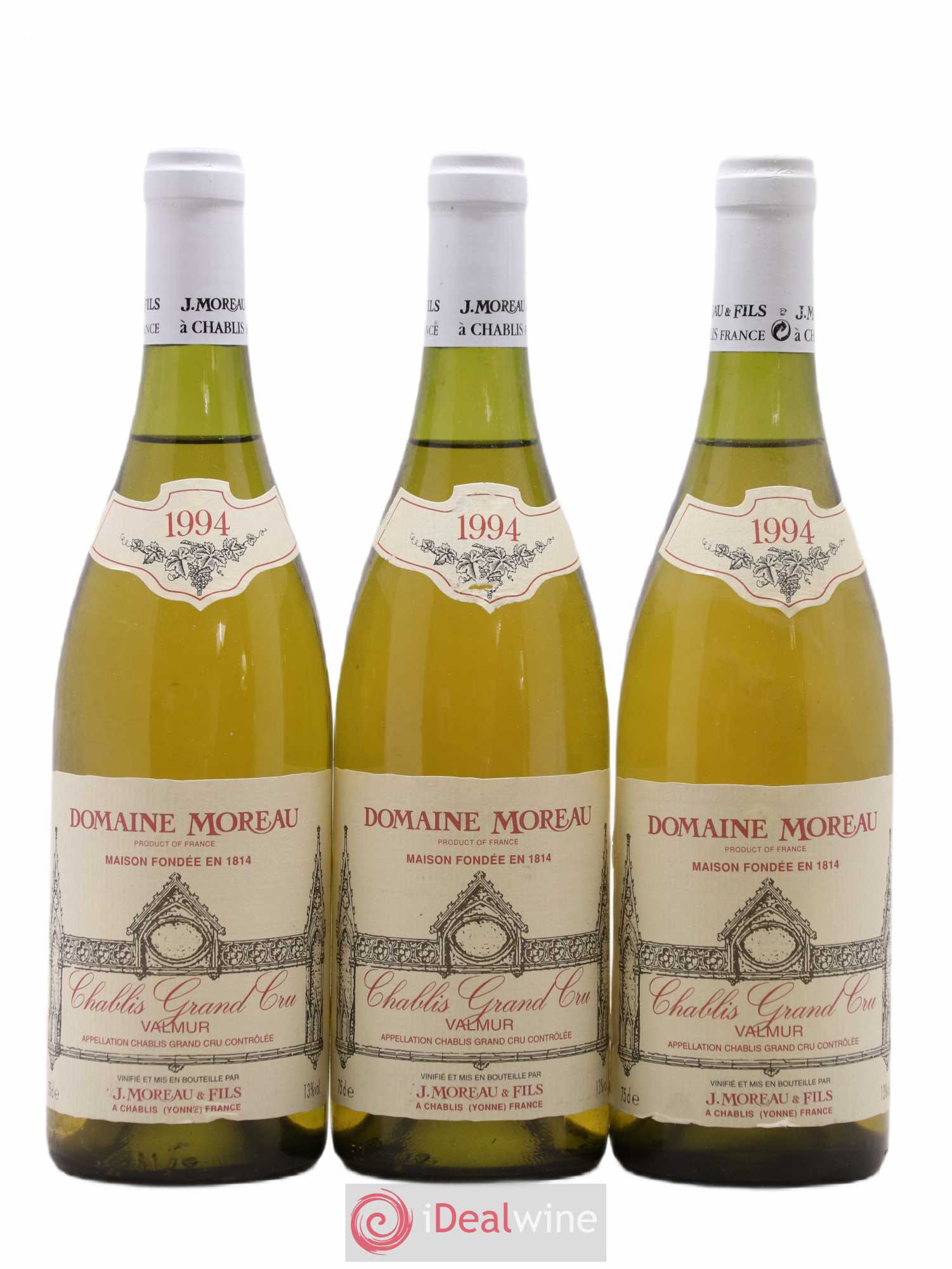 Chablis Grand Cru Valmur Domaine Moreau 1994 - Posten von 3 Flaschen - 0