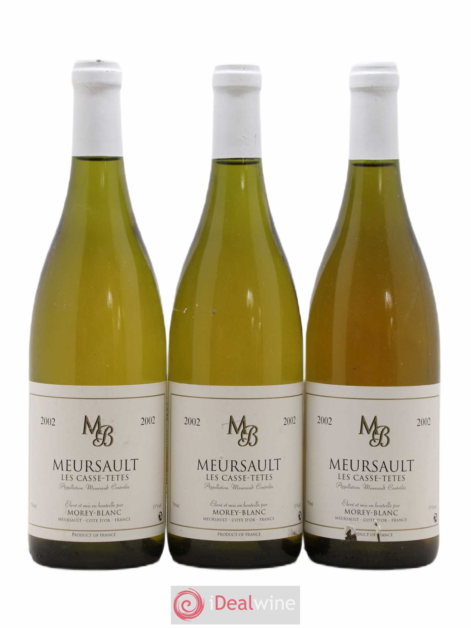 Meursault Les Casse-Tetes Morey Blanc 2002 - Posten von 3 Flaschen - 0