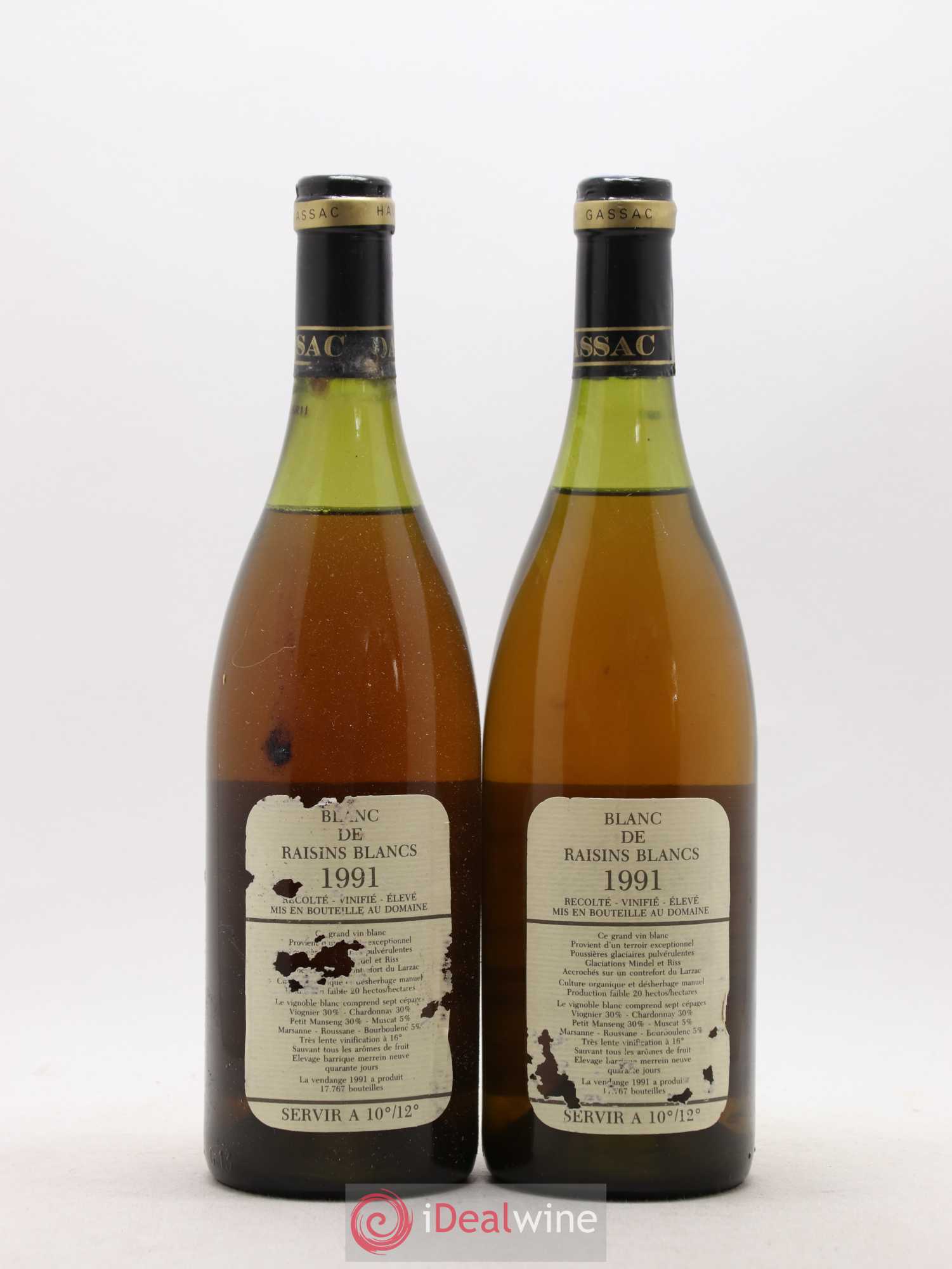 Saint-Guilhem-le-Désert - Cité d'Aniane Mas Daumas Gassac Famille Guibert de La Vaissière 1991 - Lot de 2 bouteilles - 1
