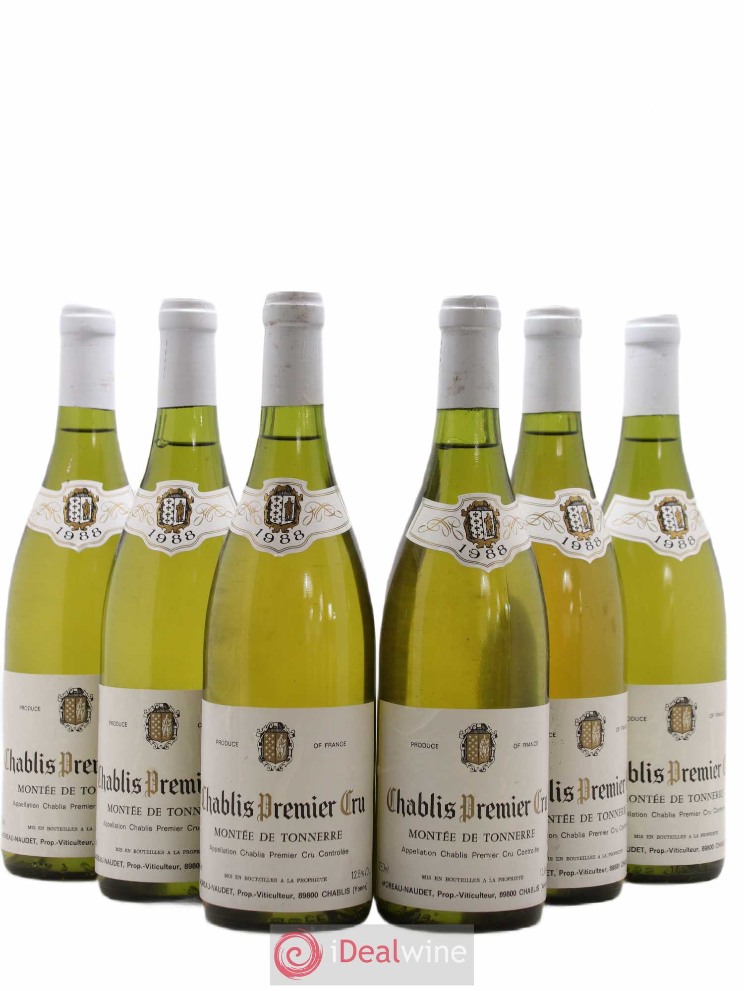 Chablis 1er Cru Montée de Tonerre Domaine Moreau Naudet 1988 - Posten von 6 Flaschen - 0