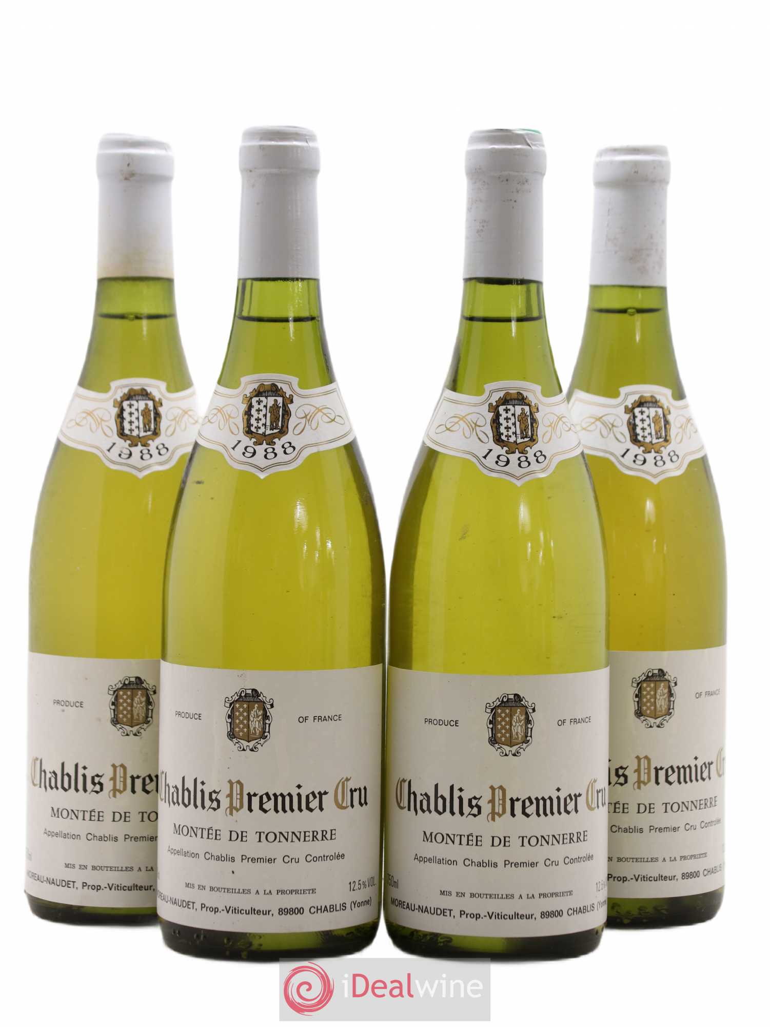 Chablis 1er Cru Montée de Tonerre Domaine Moreau Naudet 1988 - Posten von 4 Flaschen - 0