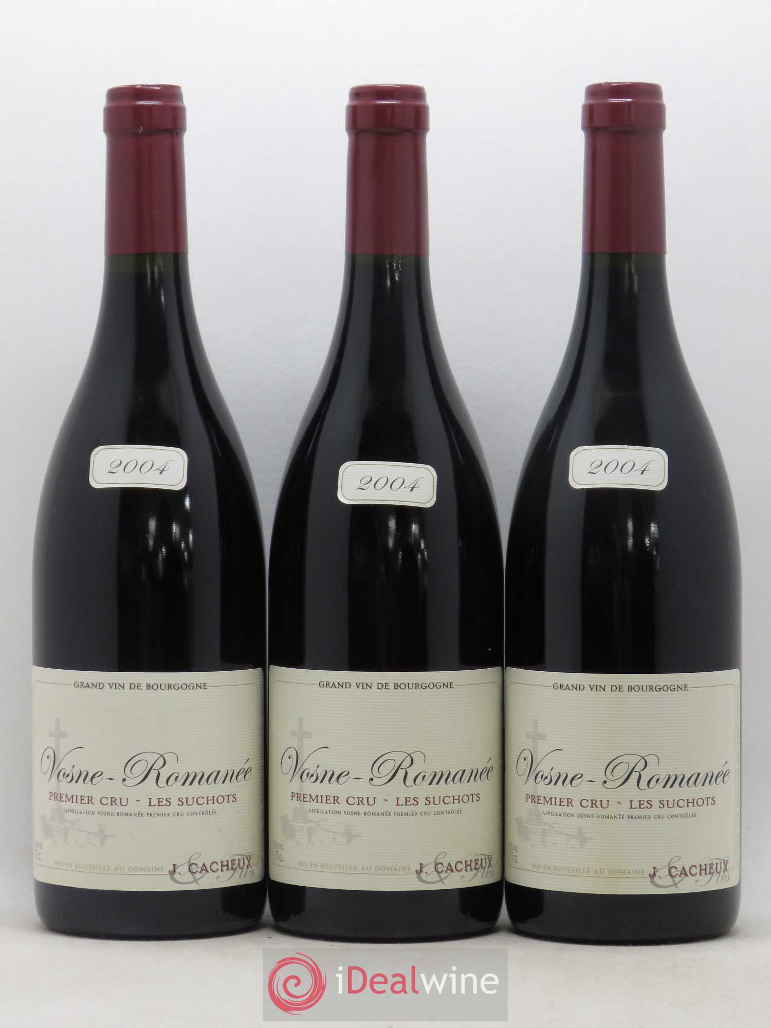 Vosne-Romanée 1er Cru Les Suchots J Cacheux 2004 - Lot de 3 bouteilles - 0