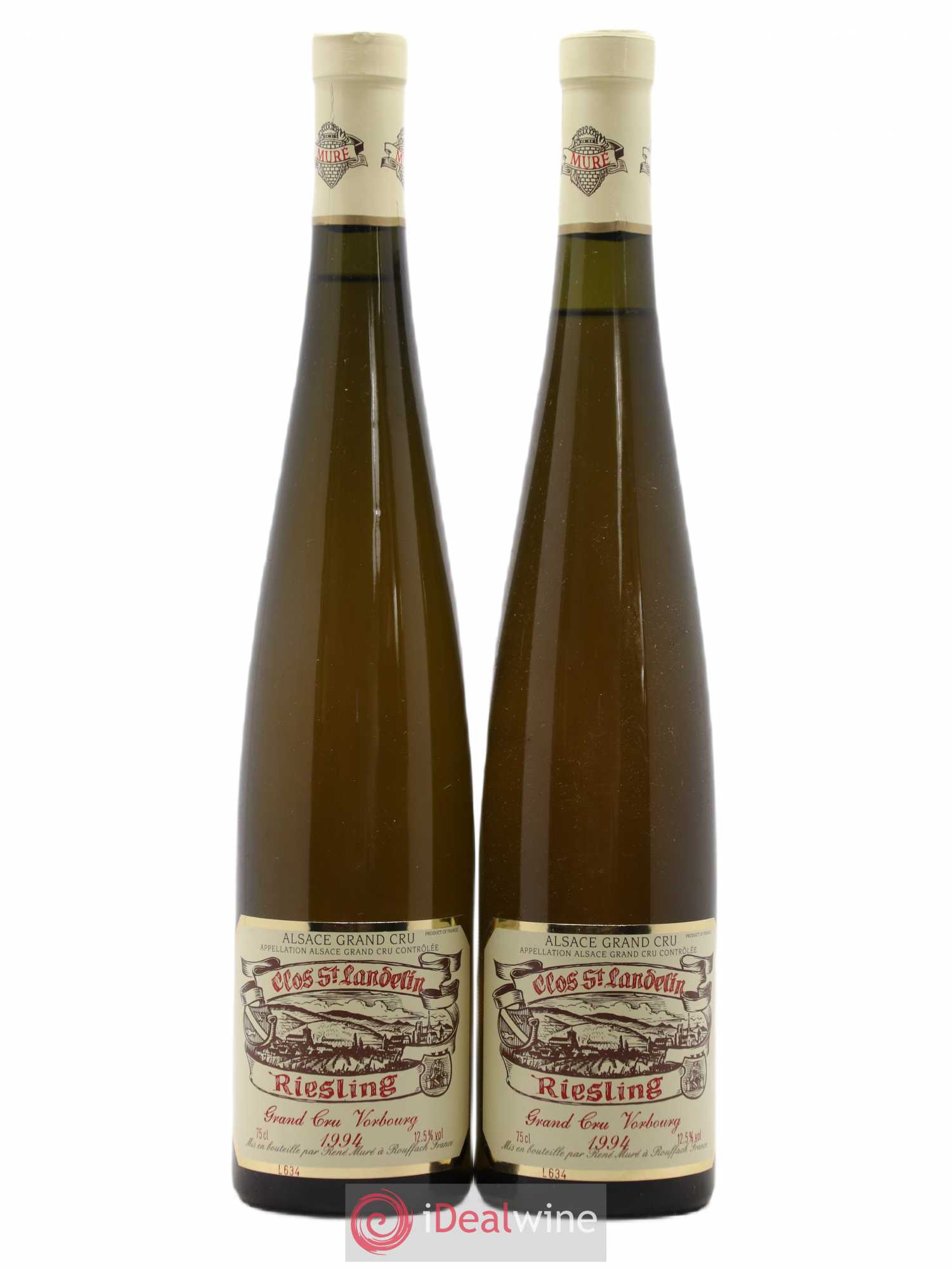 Alsace Riesling Grand Cru Vorbourg Clos Saint Landelin Muré 1994 - Posten von 2 Flaschen - 0