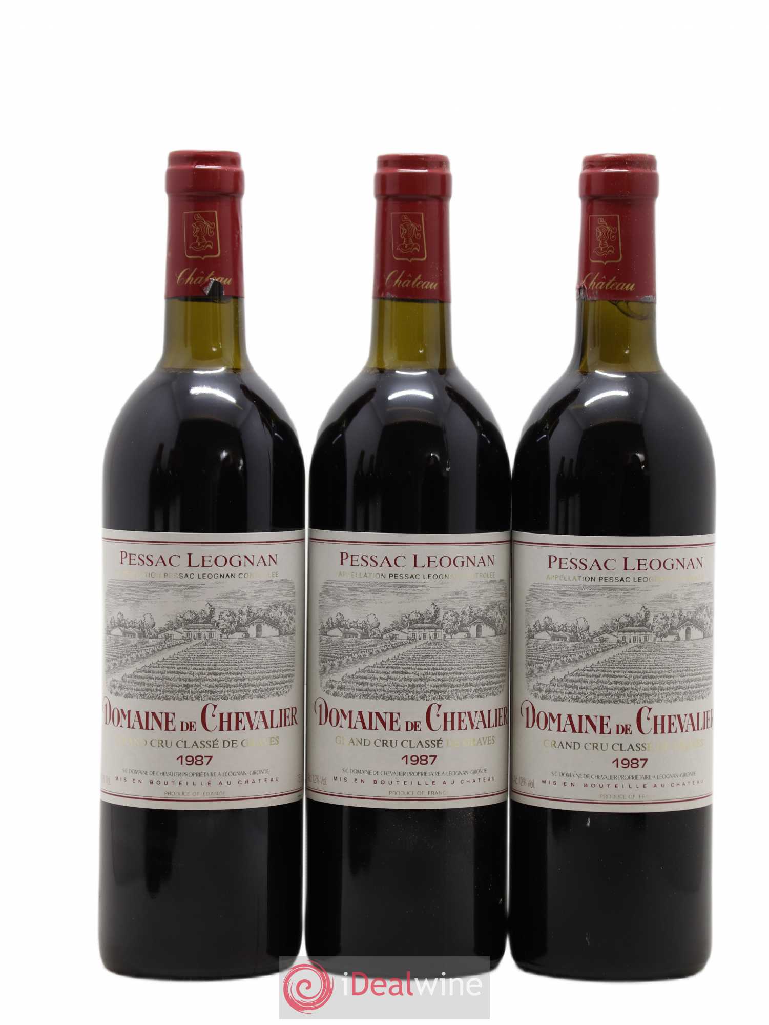 Domaine de Chevalier Cru Classé de Graves 1987 - Lot de 3 bouteilles - 0