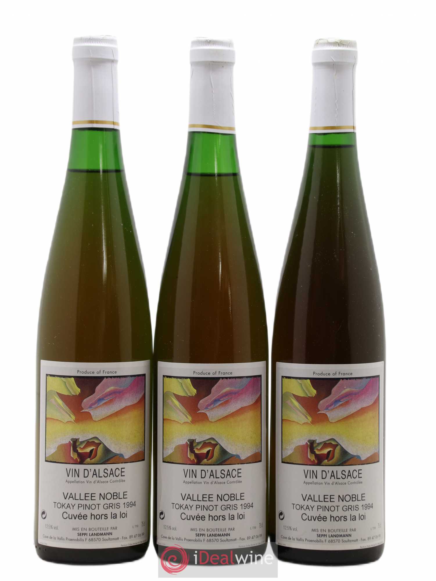 Pinot Gris Vallée Noble Cuvée Hors la loi Seppi Landmann (sans prix de réserve) 1994 - Posten von 3 Flaschen - 0