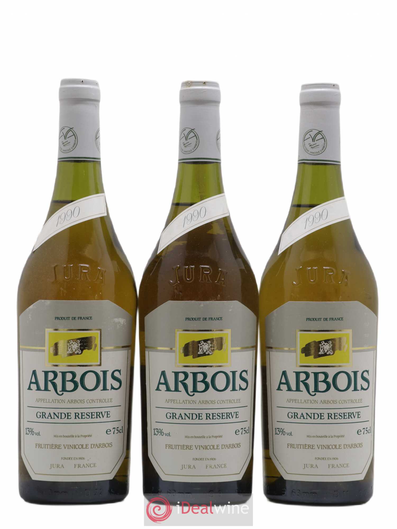 Arbois Grande Reserve Fruitiere Vinicole D'Arbois 1990 - Posten von 3 Flaschen - 0