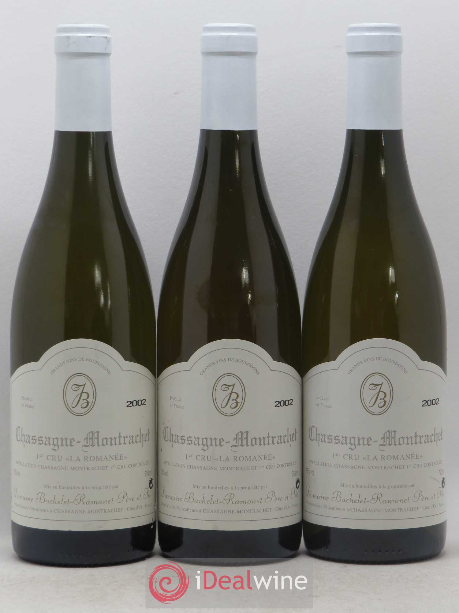 Chassagne-Montrachet 1er Cru La Romanée Bachelet Ramonet 2002 - Lot de 3 bouteilles - 0