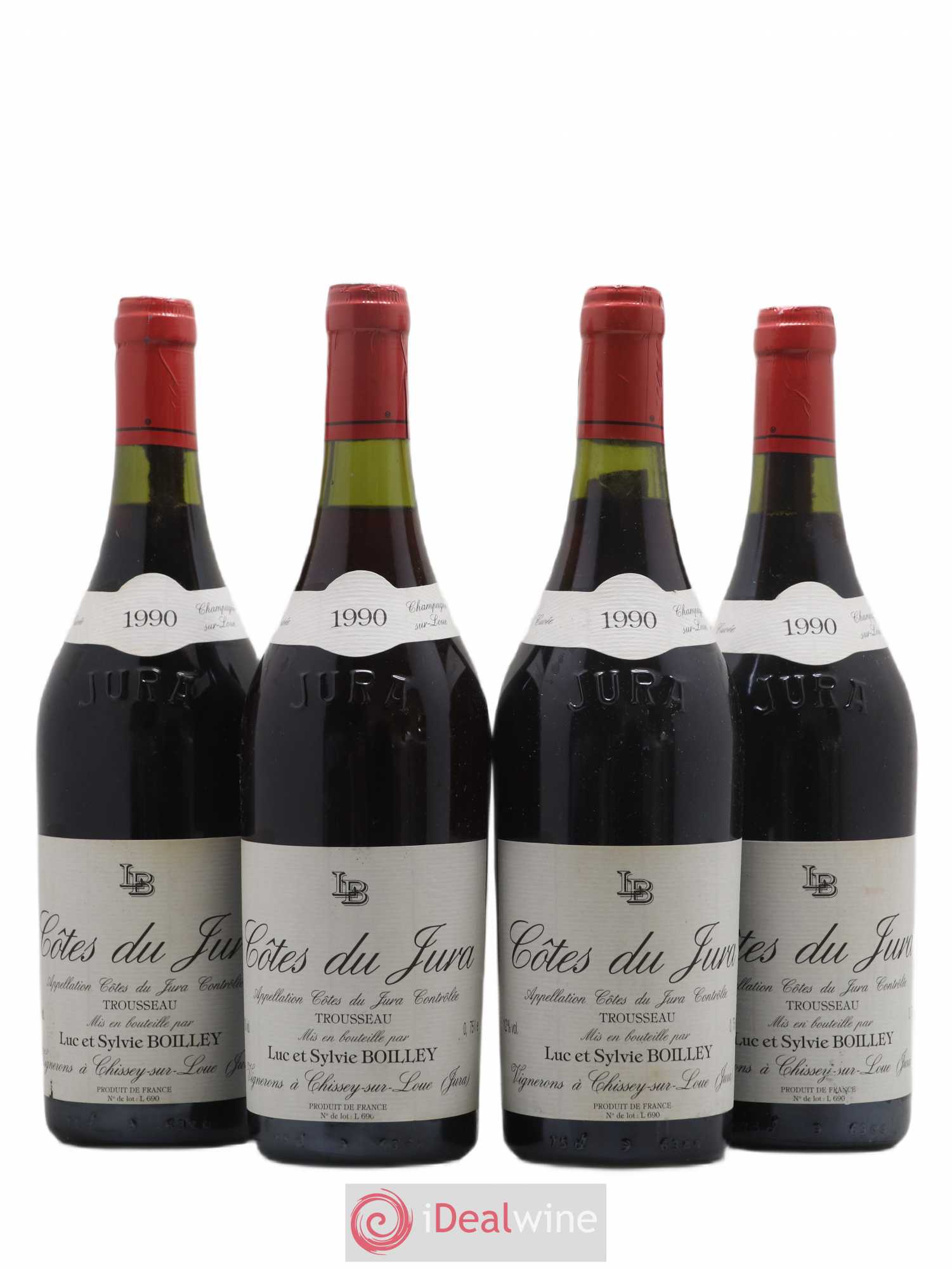 Côtes du Jura Trousseau Luc Et Sylvie Boilley 1990 - Posten von 4 Flaschen - 0