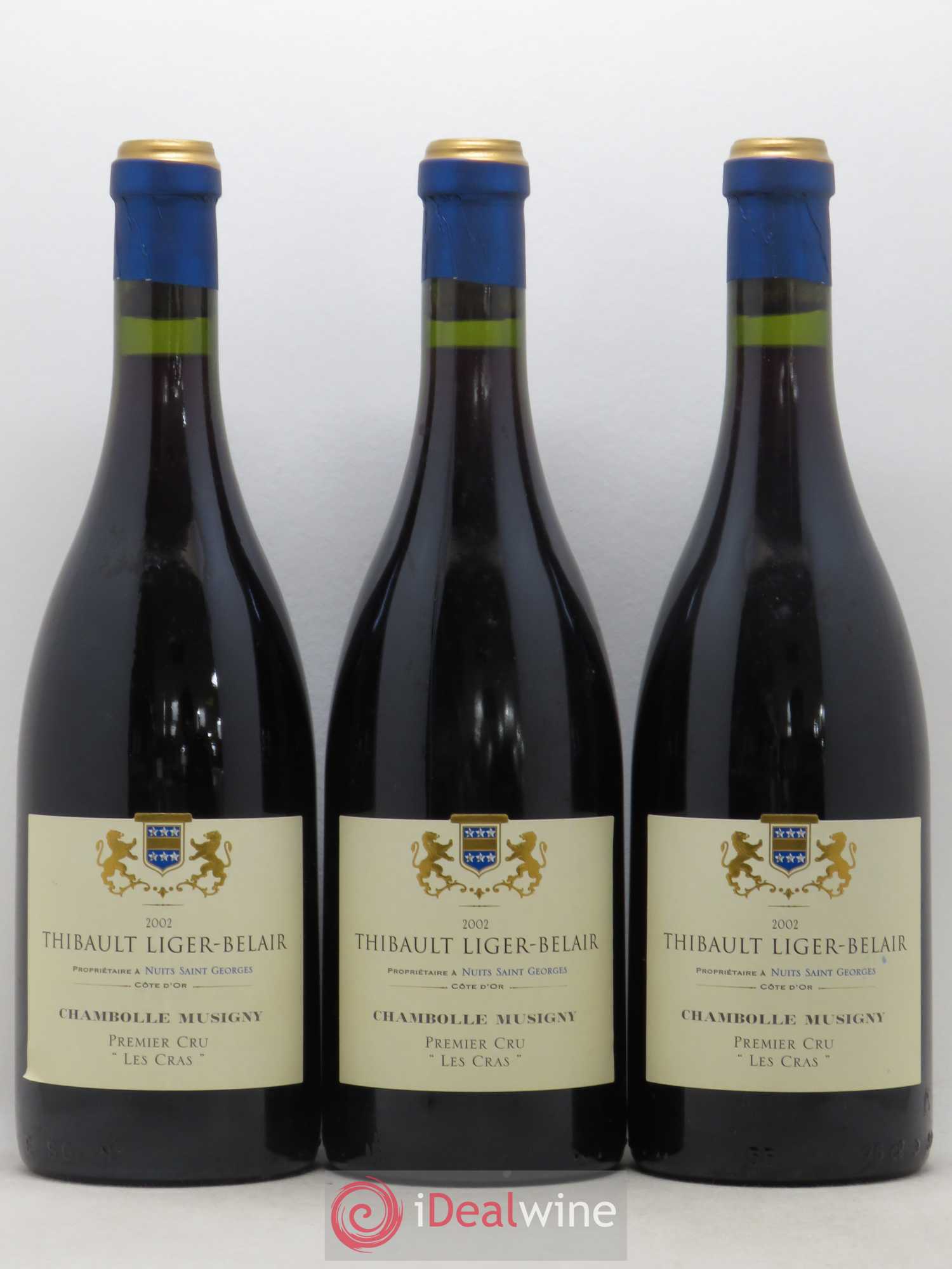 Chambolle-Musigny 1er Cru Les Cras Thibault Liger Belair 2002 - Posten von 3 Flaschen - 0
