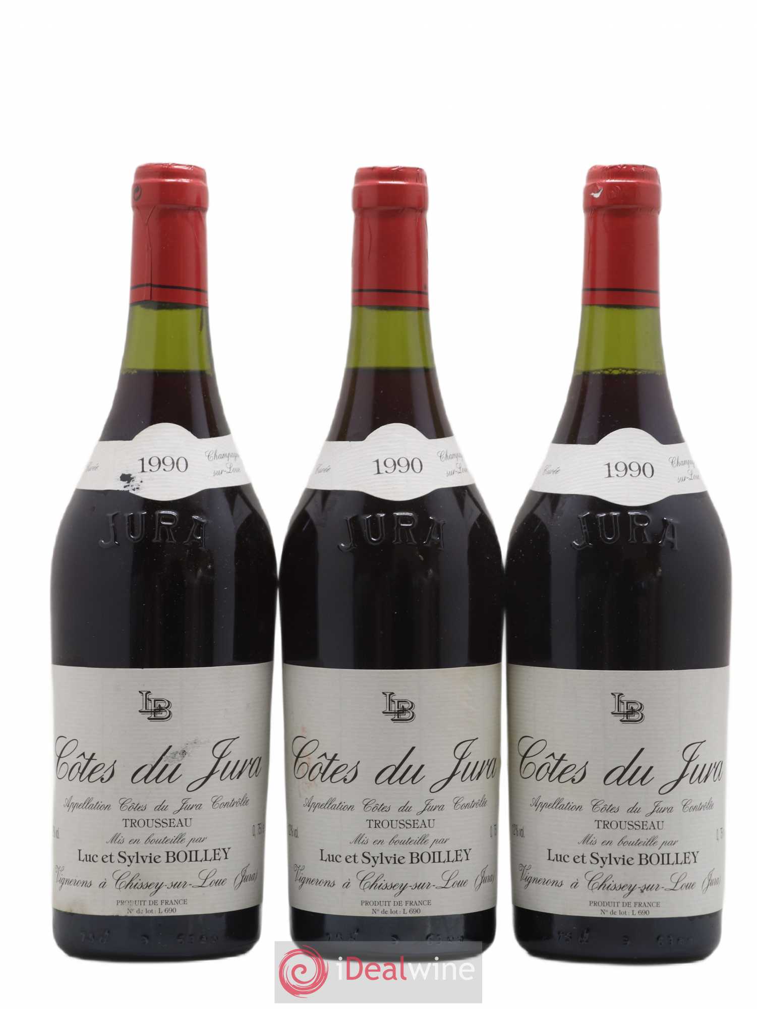 Côtes du Jura Trousseau Luc Et Sylvie Boilley 1990 - Posten von 3 Flaschen - 0
