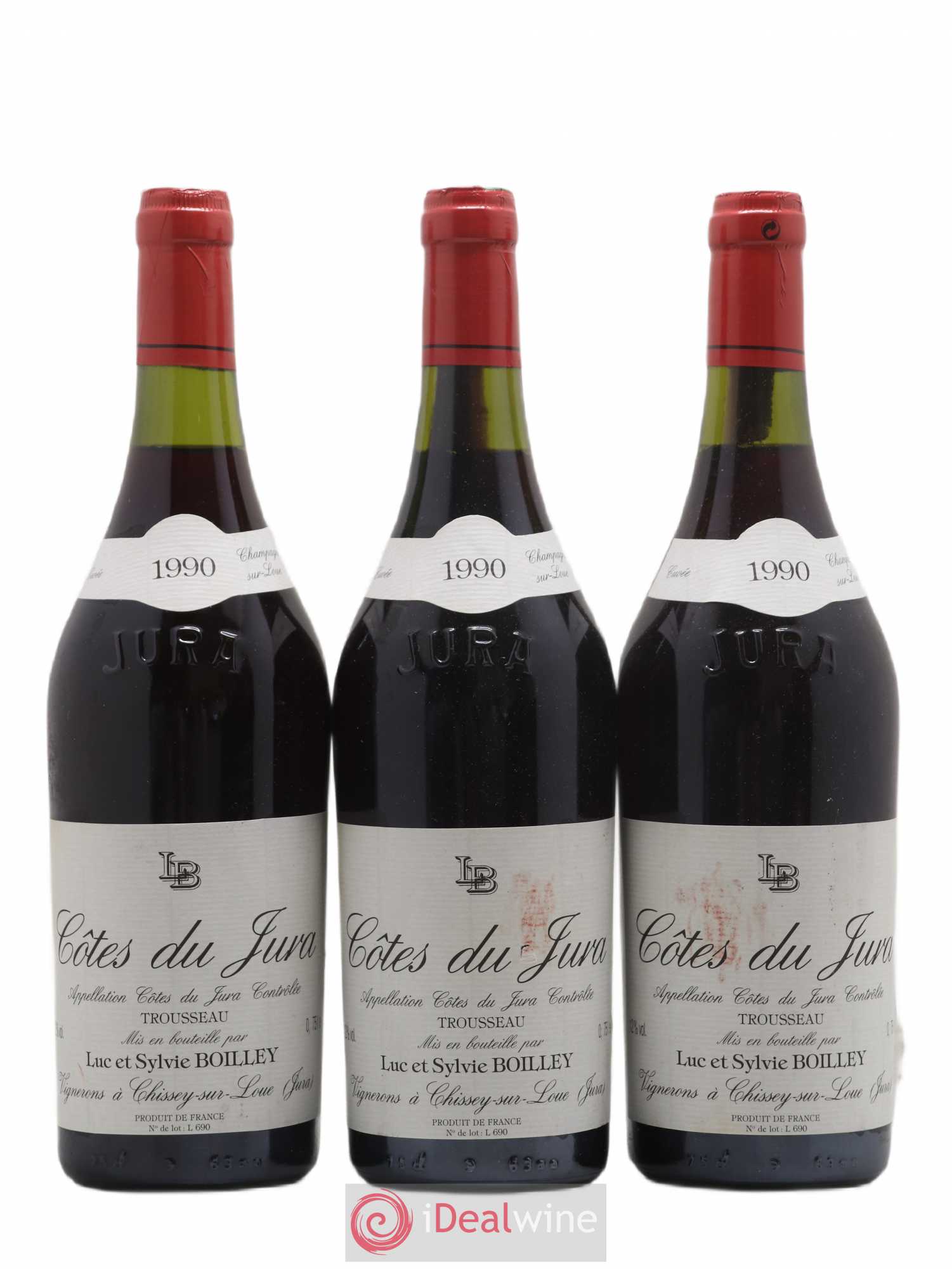 Côtes du Jura Trousseau Luc Et Sylvie Boilley 1990 - Posten von 3 Flaschen - 0