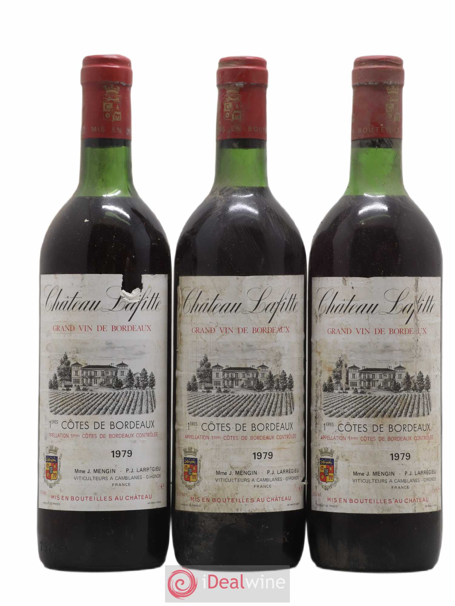 Premières Côtes de Bordeaux Château Lafitte 1979 - Lot de 3 bouteilles - 0