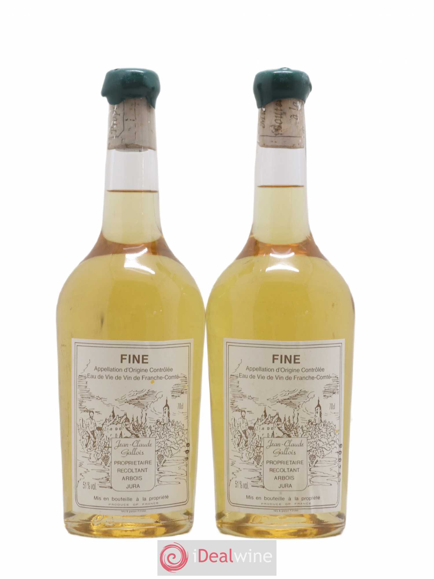 Alcool Fine Eau de Vie Franche Comté Jean Claude Gallois - Posten von 2 Flaschen - 0