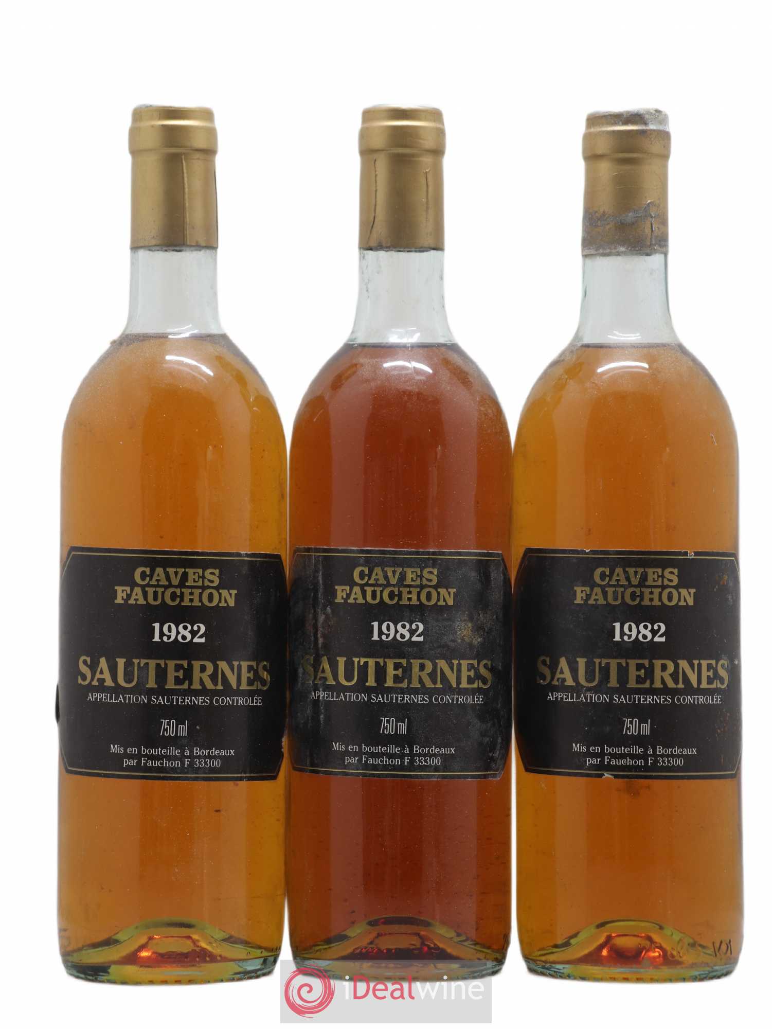 Sauternes Caves Fauchon 1982 - Lotto di 3 bottiglie - 0