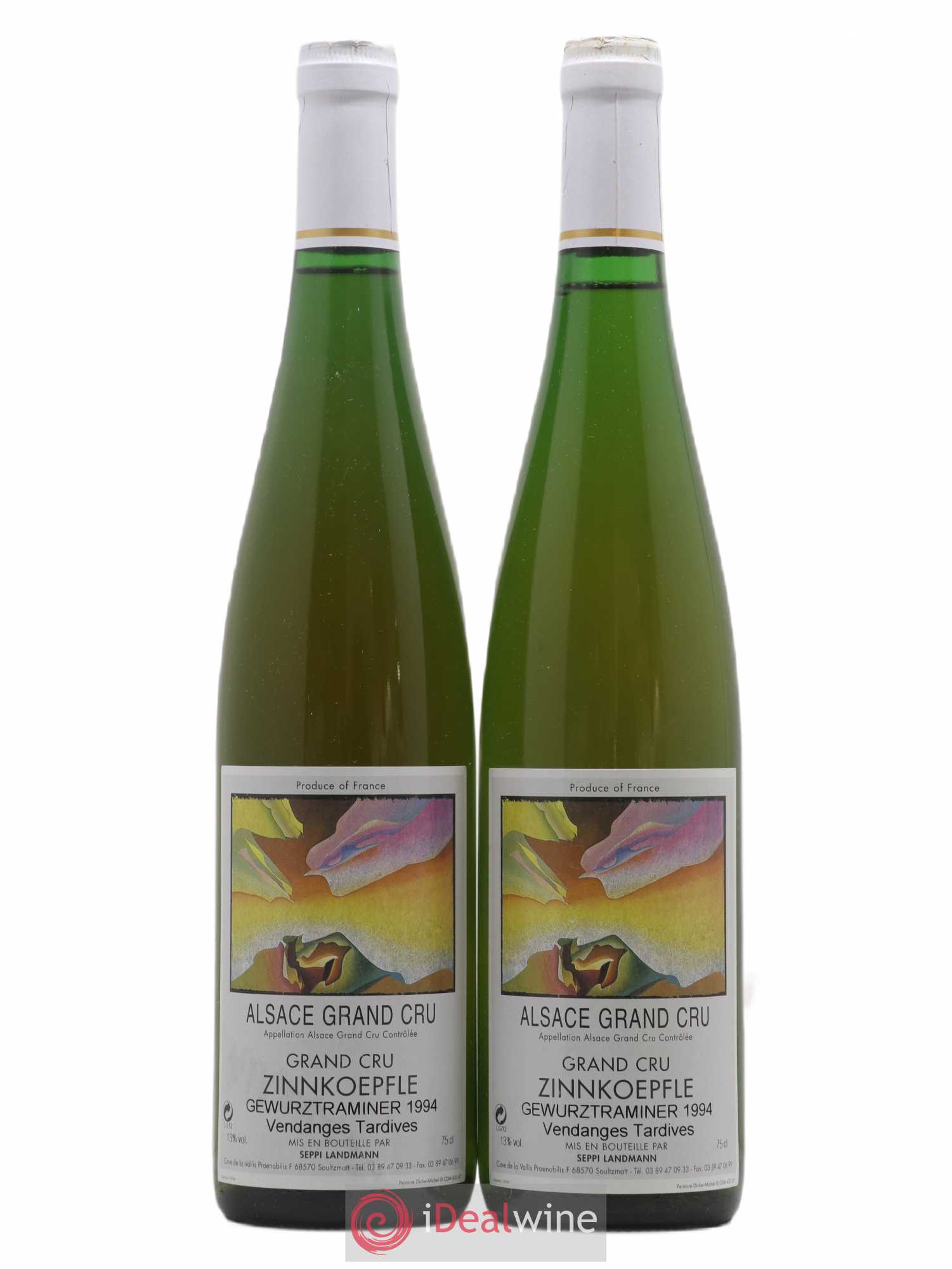 Gewurztraminer Vendanges Tardives Alsace Grand Cru Zinnkoepflé Seppi Landmann 1994 - Lotto di 2 bottiglie - 0